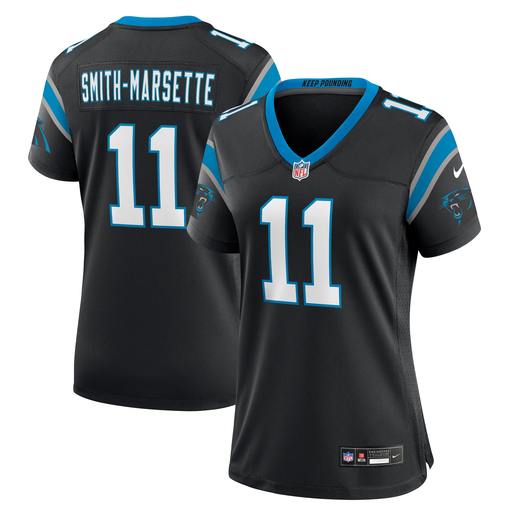Women's Carolina Panthers Ihmir Smith-Marsette Nike Black Team Game Jersey