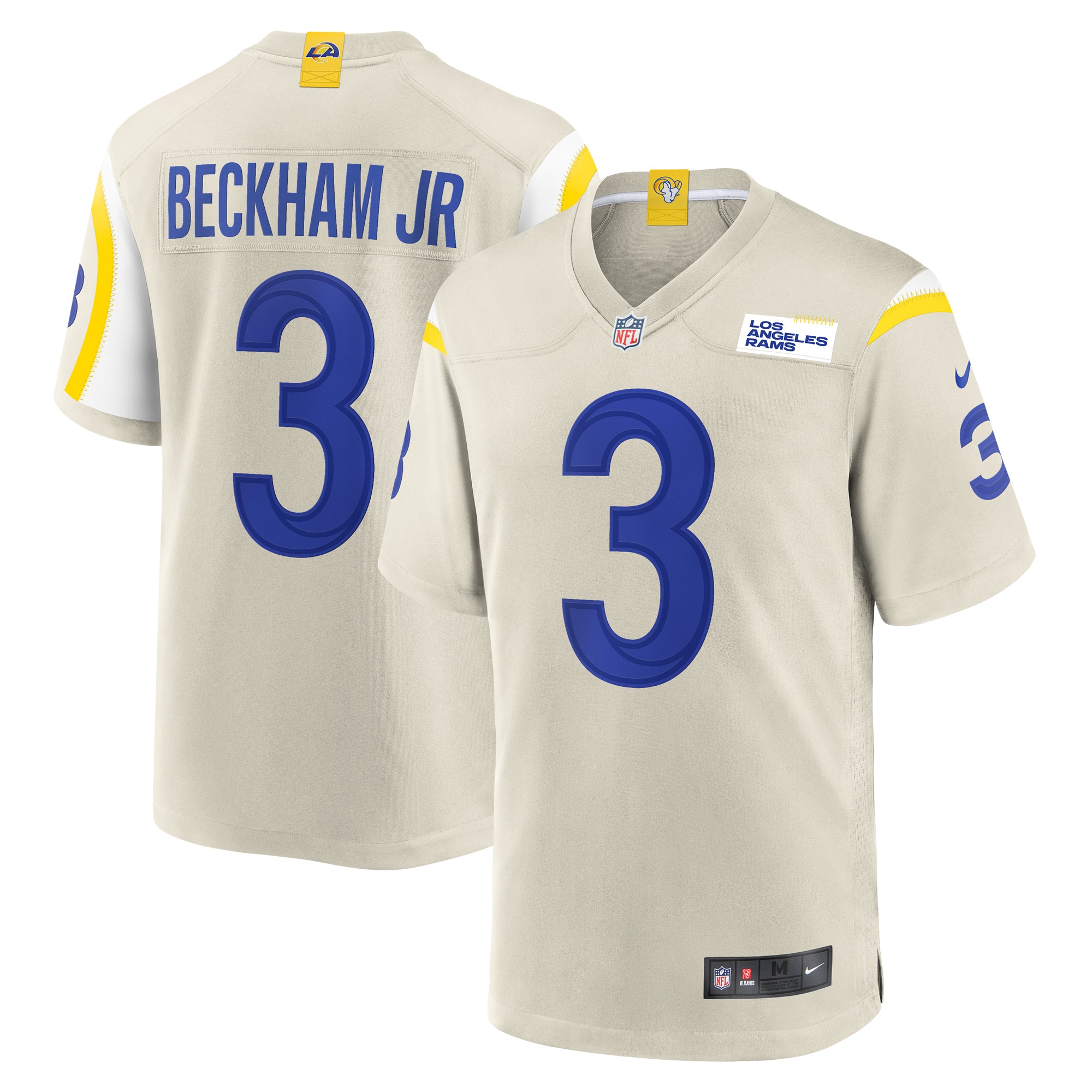 Men's Los Angeles Rams Odell Beckham Jr. Nike Bone Game Jersey
