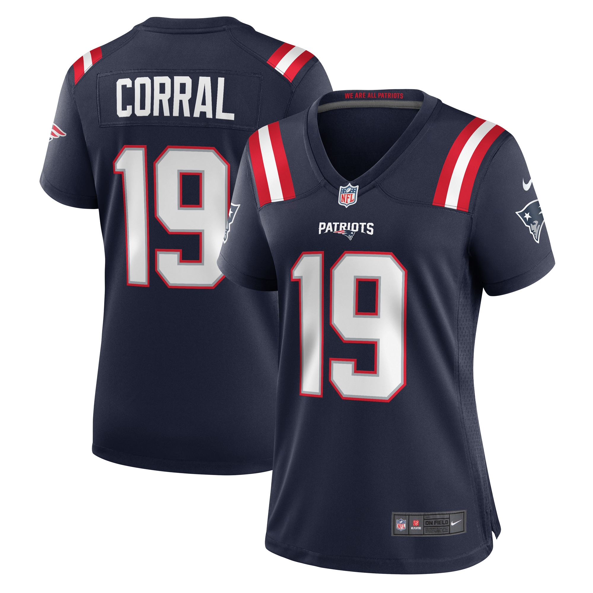 Women's New England Patriots Matt Corral Nike Navy Team Game Jersey