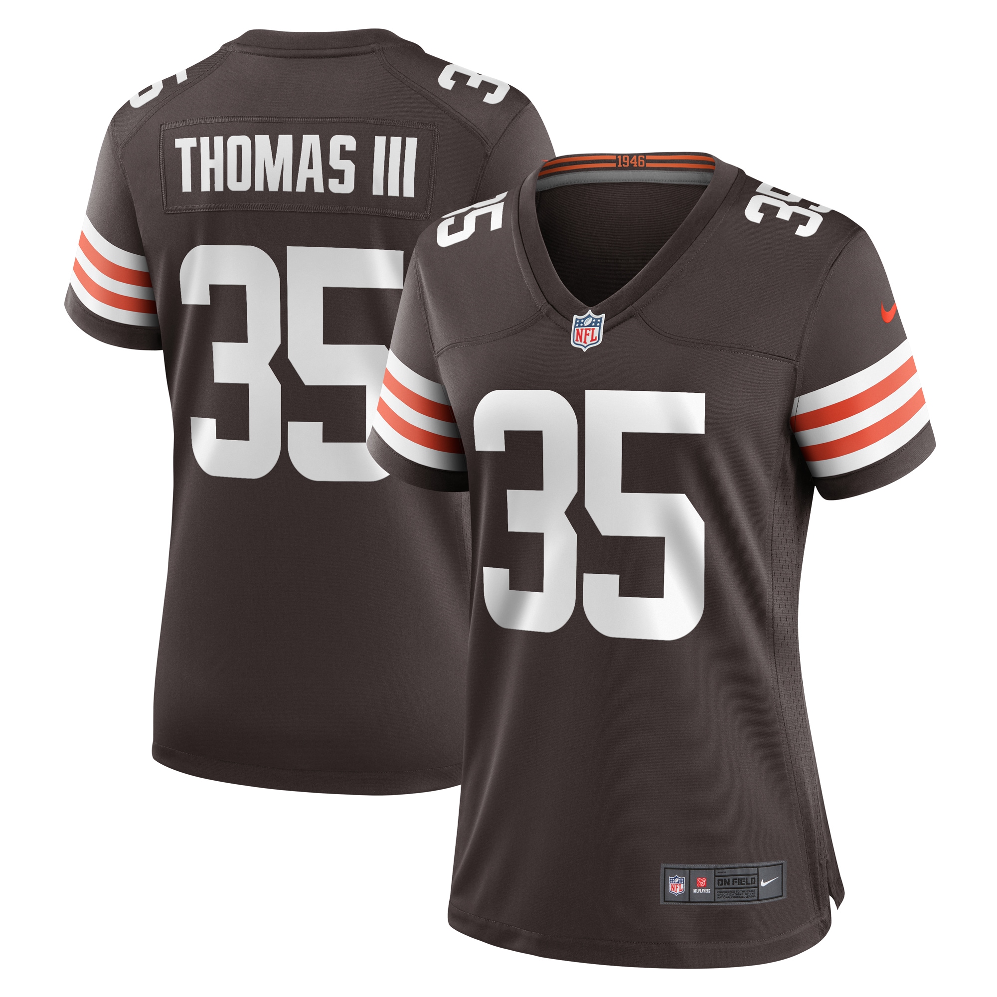 Women's Cleveland Browns Charlie Thomas Nike Brown Team Game Jersey