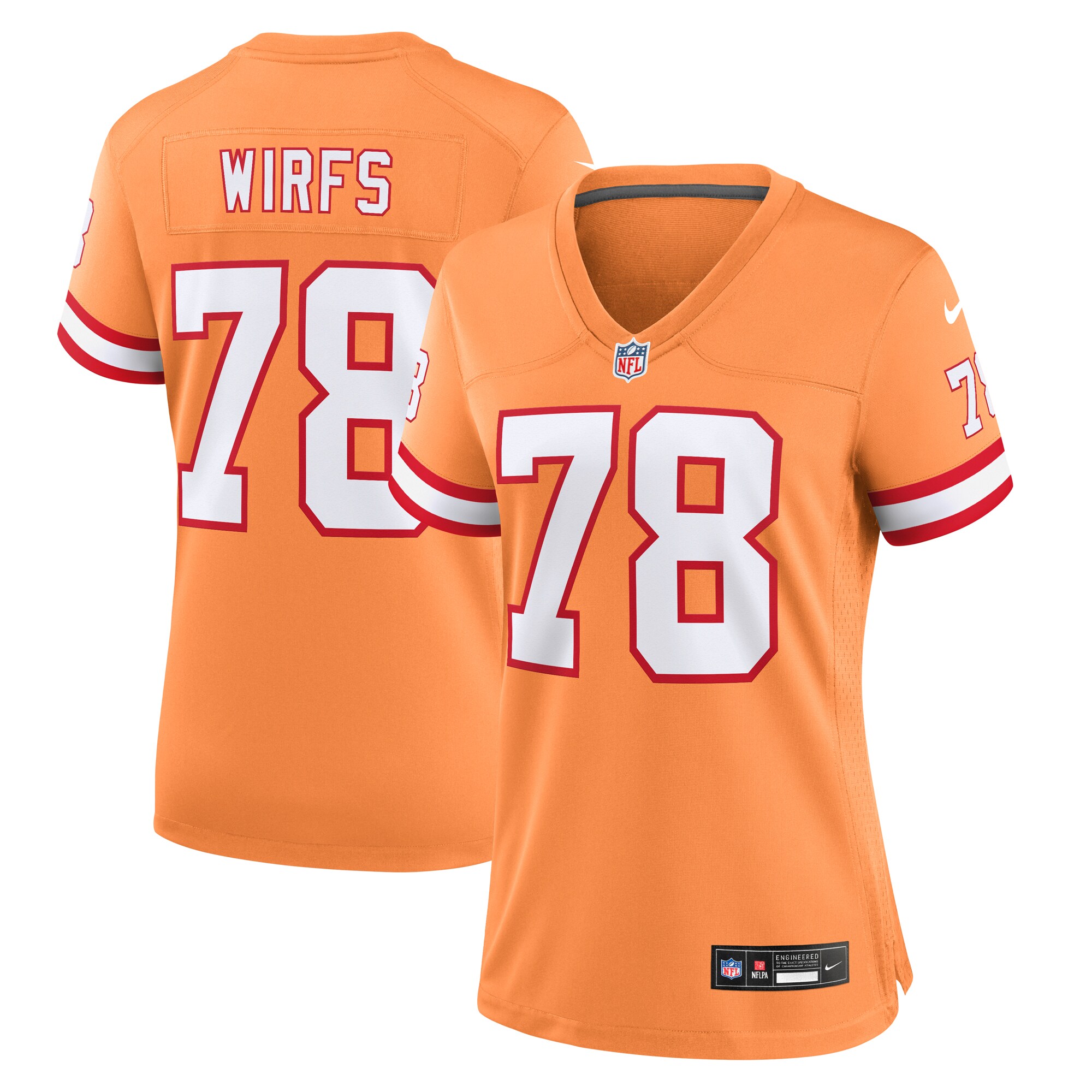 Women's Tampa Bay Buccaneers Tristan Wirfs Nike Orange Throwback Game Jersey