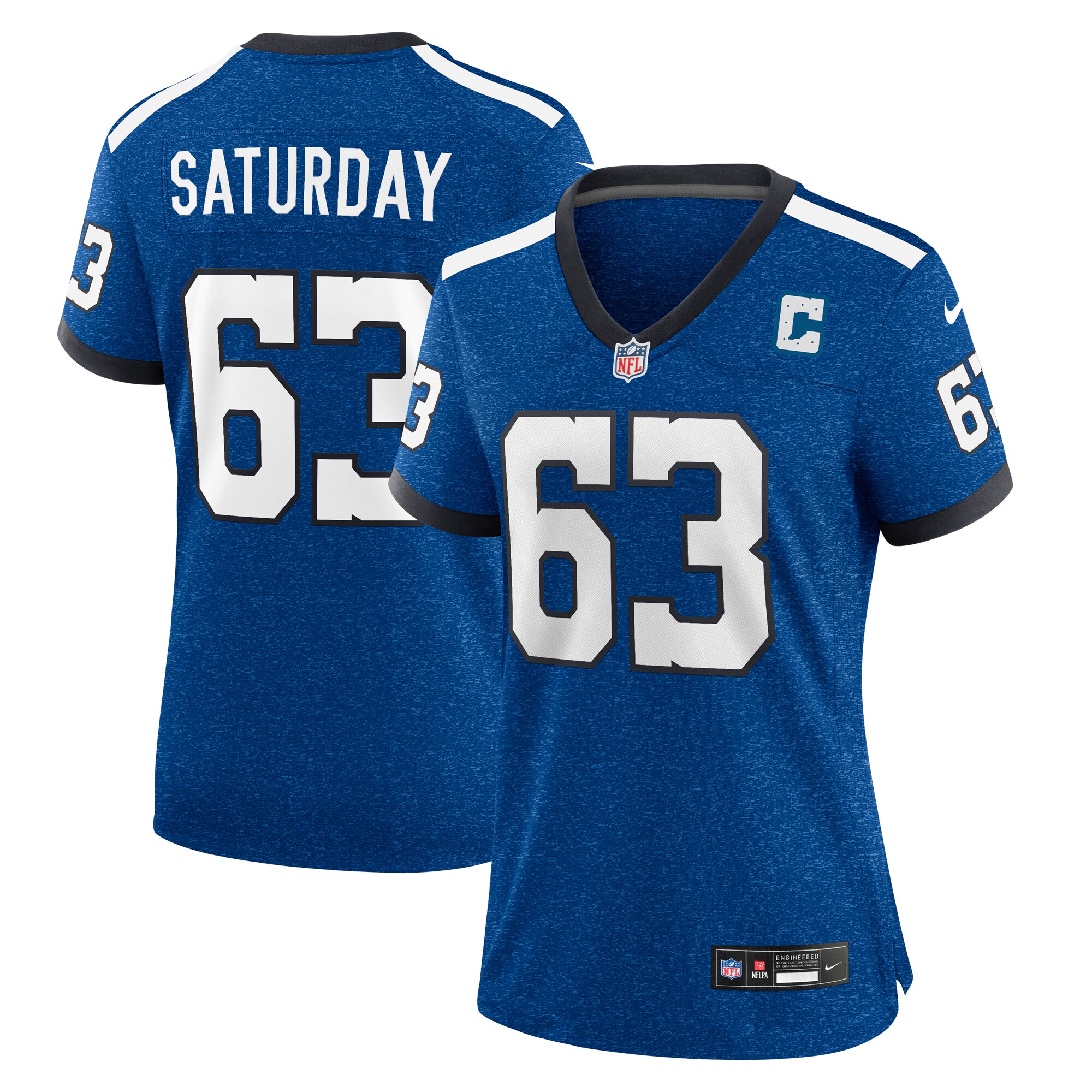 Women's Indianapolis Colts Jeff Saturday Nike Royal Indiana Nights Alternate Game Jersey