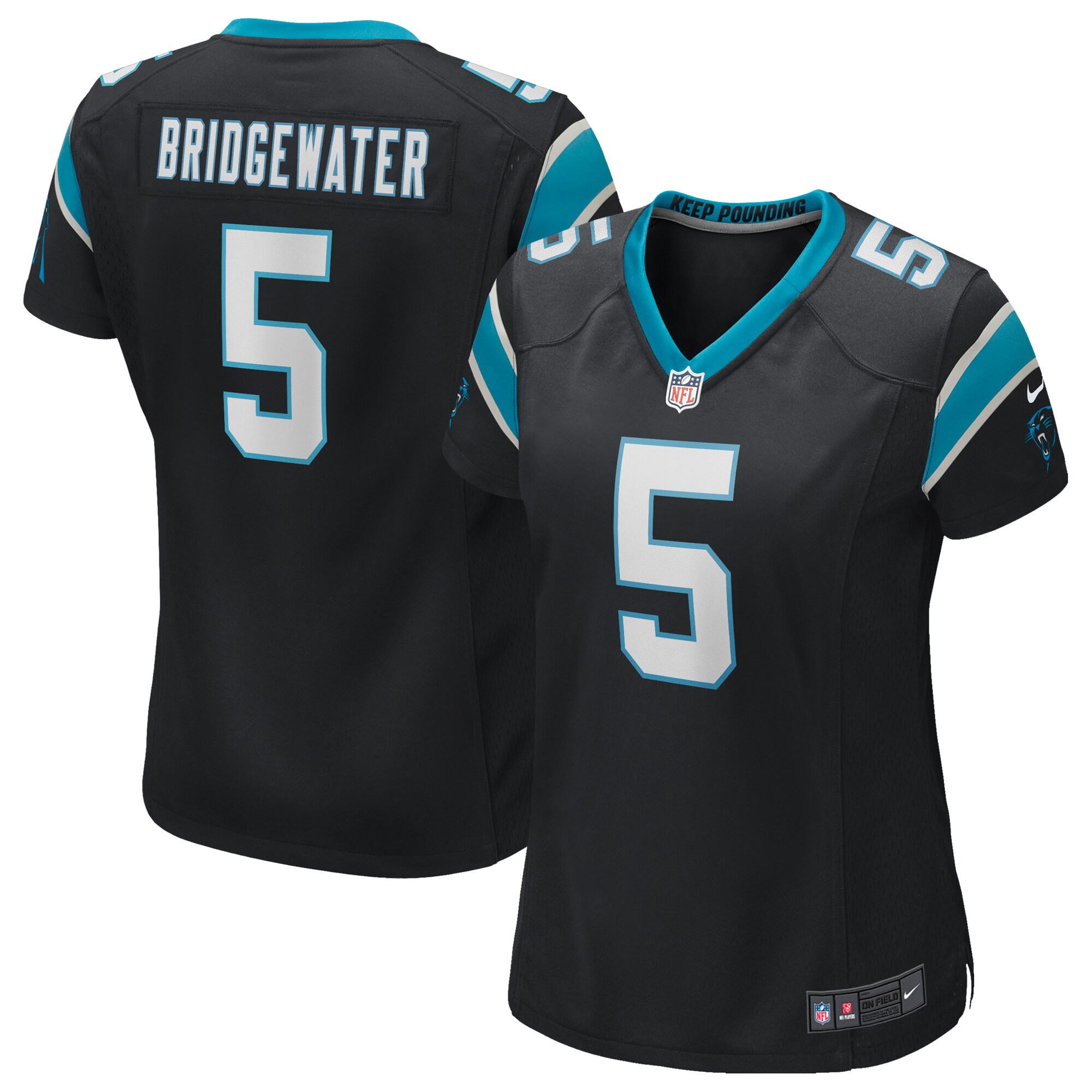 Women's Carolina Panthers Teddy Bridgewater Nike Black Game Player Jersey