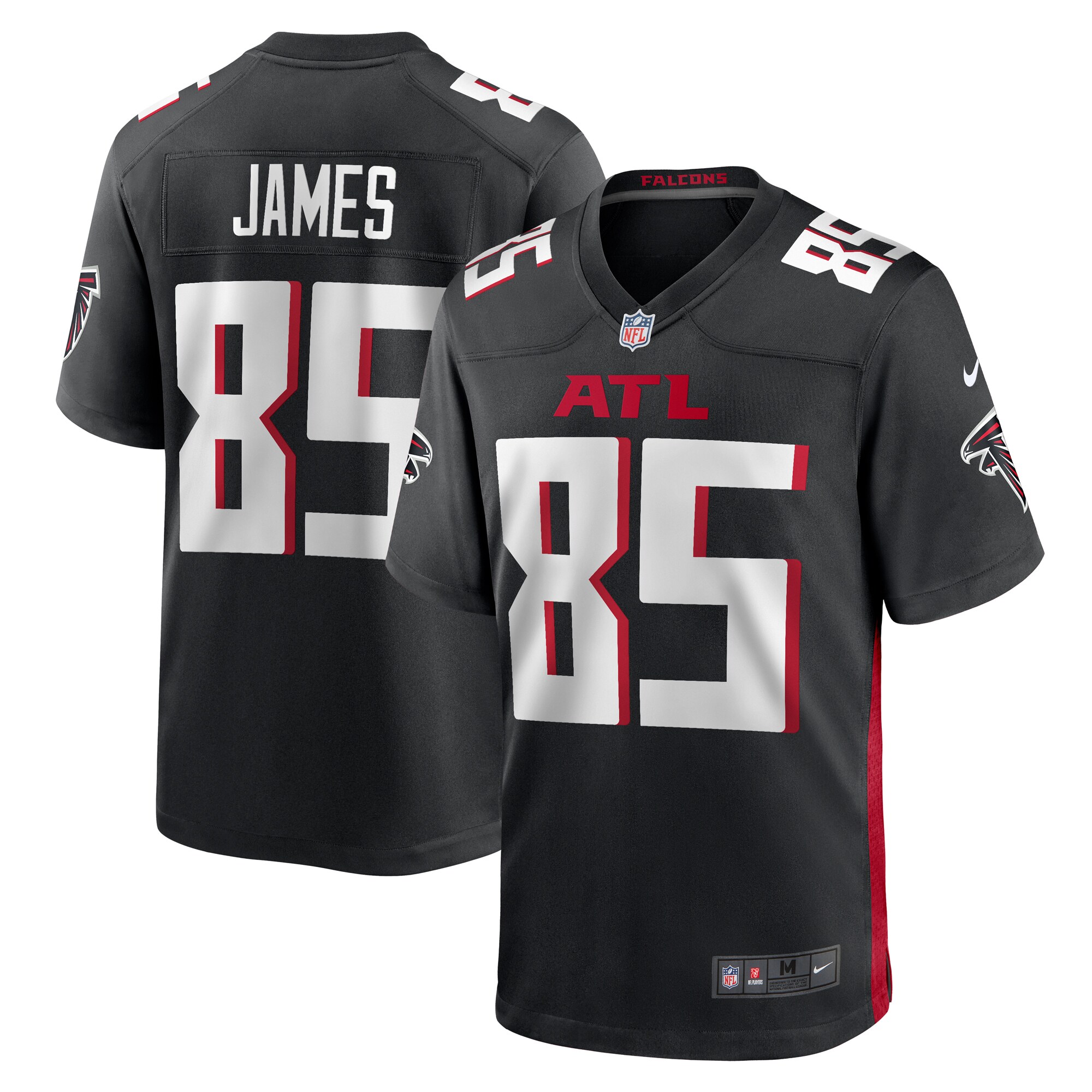 Men's Atlanta Falcons Tyshaun James Nike Black Player Game Jersey