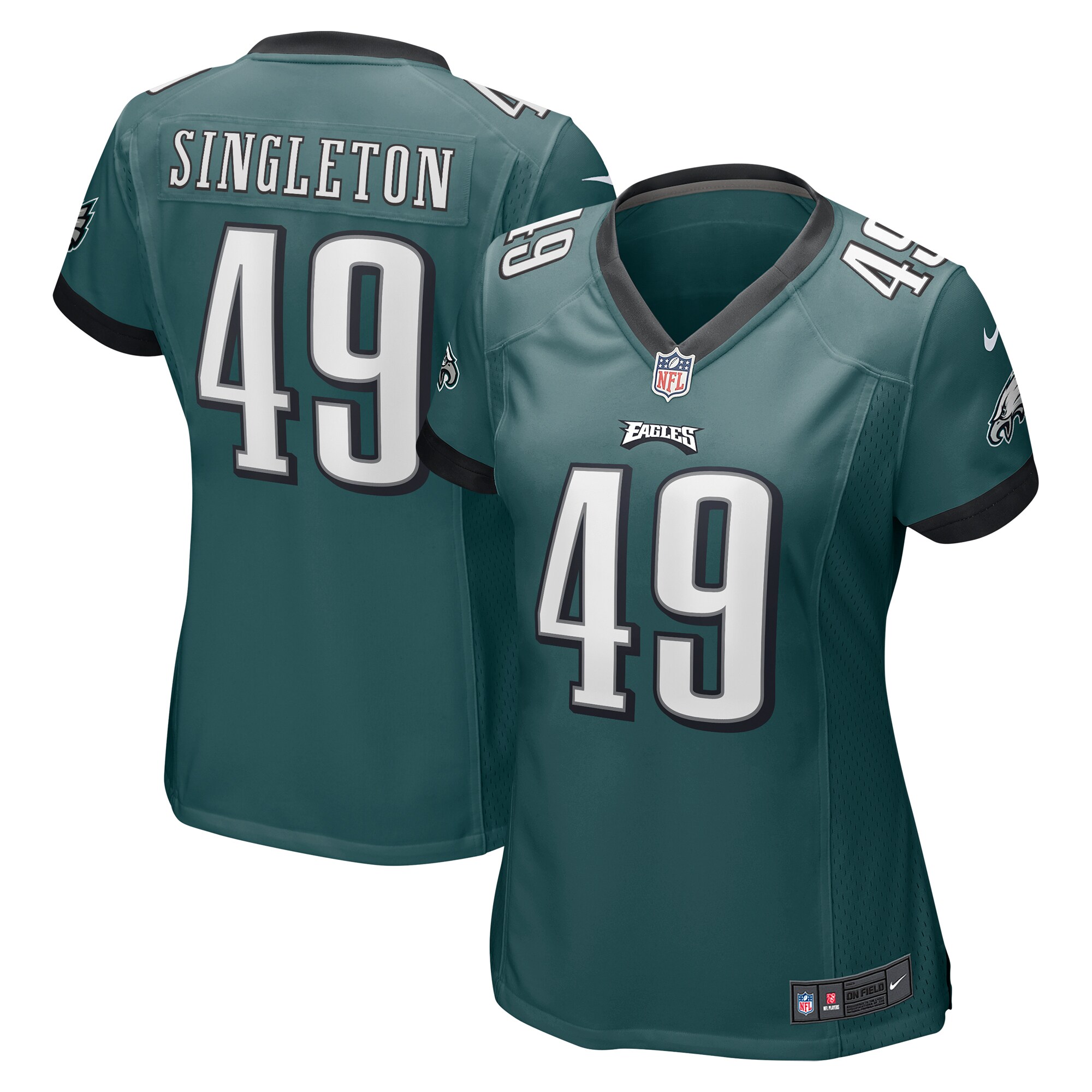 Women's Philadelphia Eagles Alex Singleton Nike Midnight Green Game Jersey