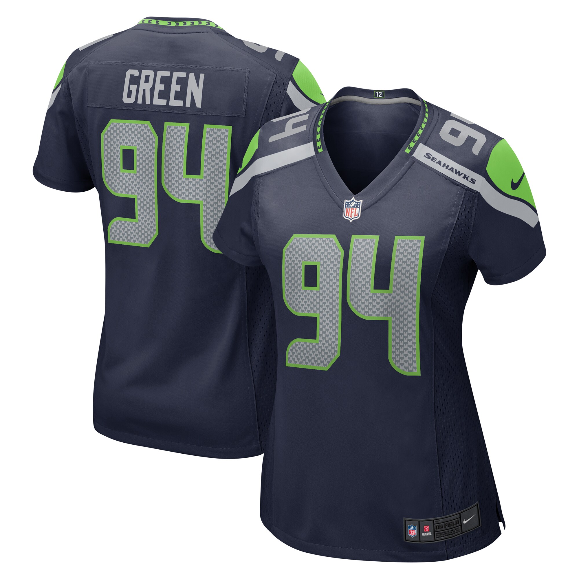 Women's Seattle Seahawks Rasheem Green Nike College Navy Game Jersey