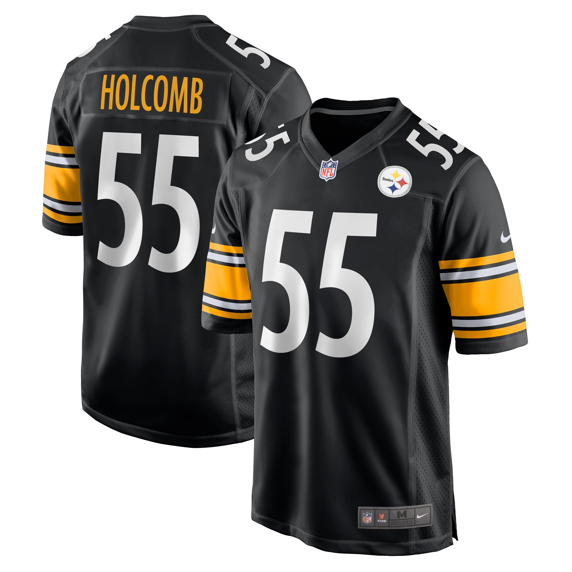 Men's Pittsburgh Steelers Cole Holcomb Nike Black Game Player Jersey