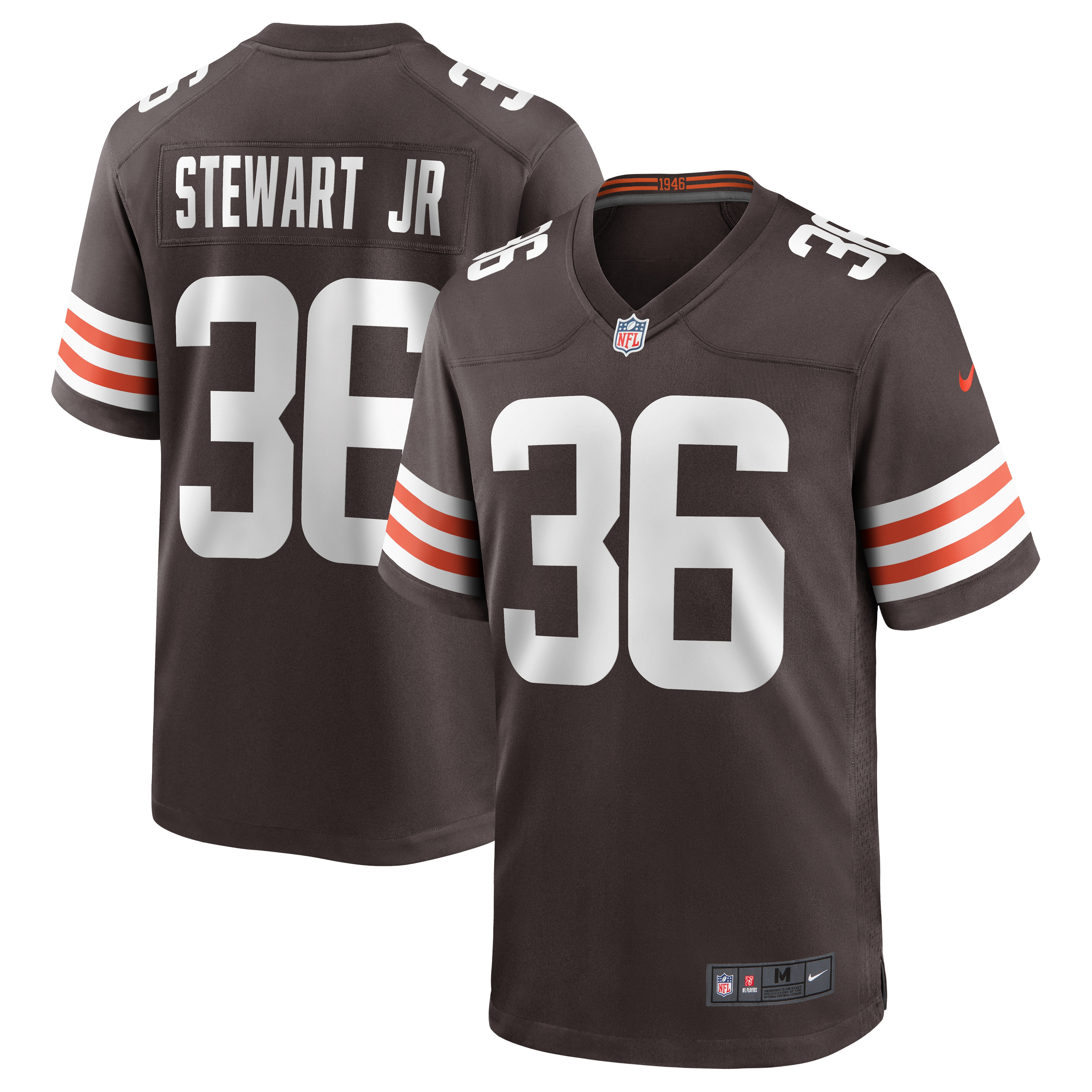 Men's Cleveland Browns M.J. Stewart Jr. Nike Brown Game Jersey