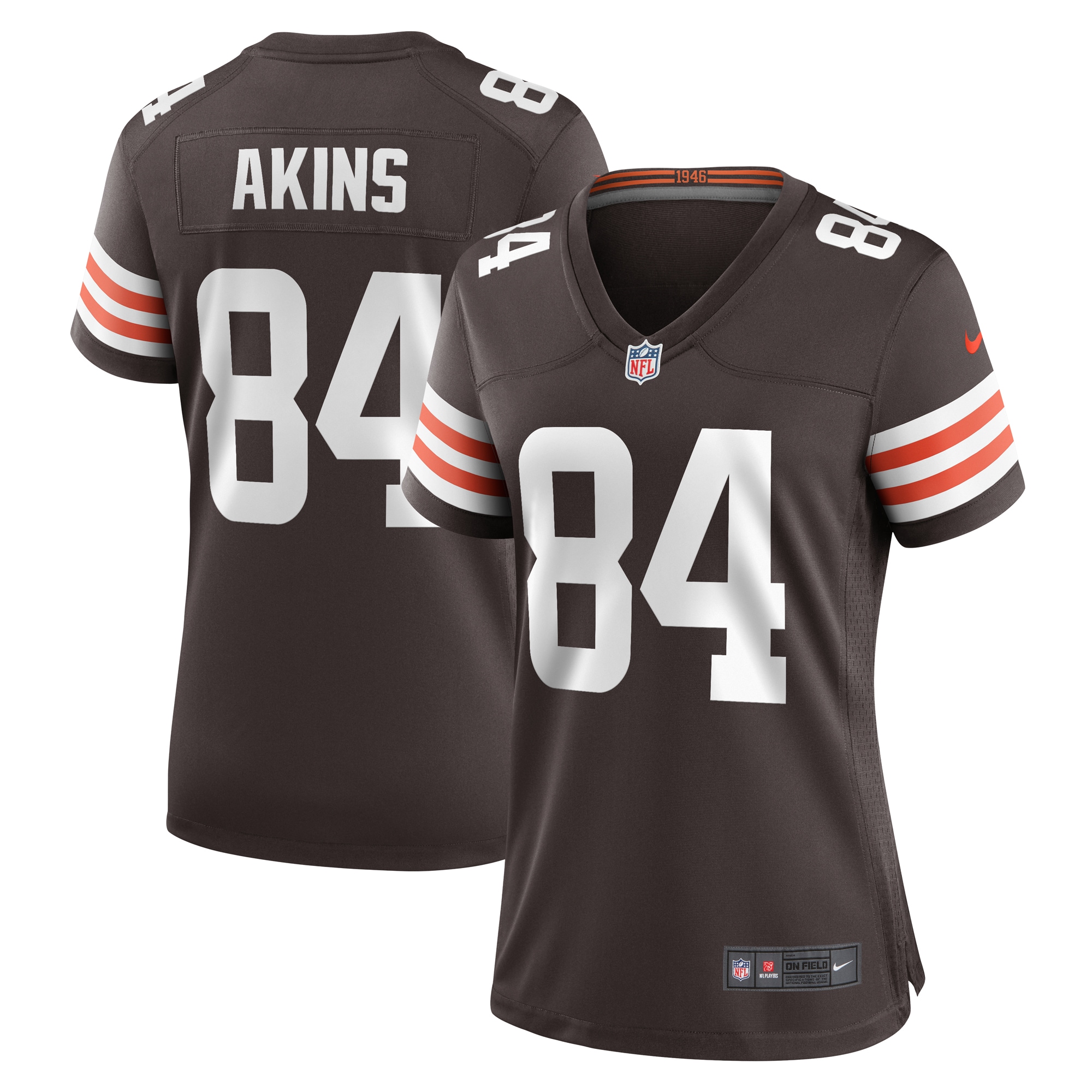 Women's Cleveland Browns Jordan Akins Nike Brown Team Game Jersey