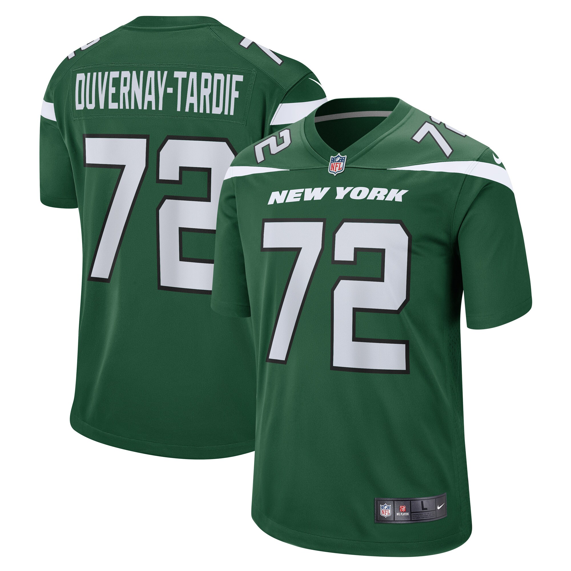 Men's New York Jets Laurent Duvernay-Tardif Nike Gotham Green Game Jersey