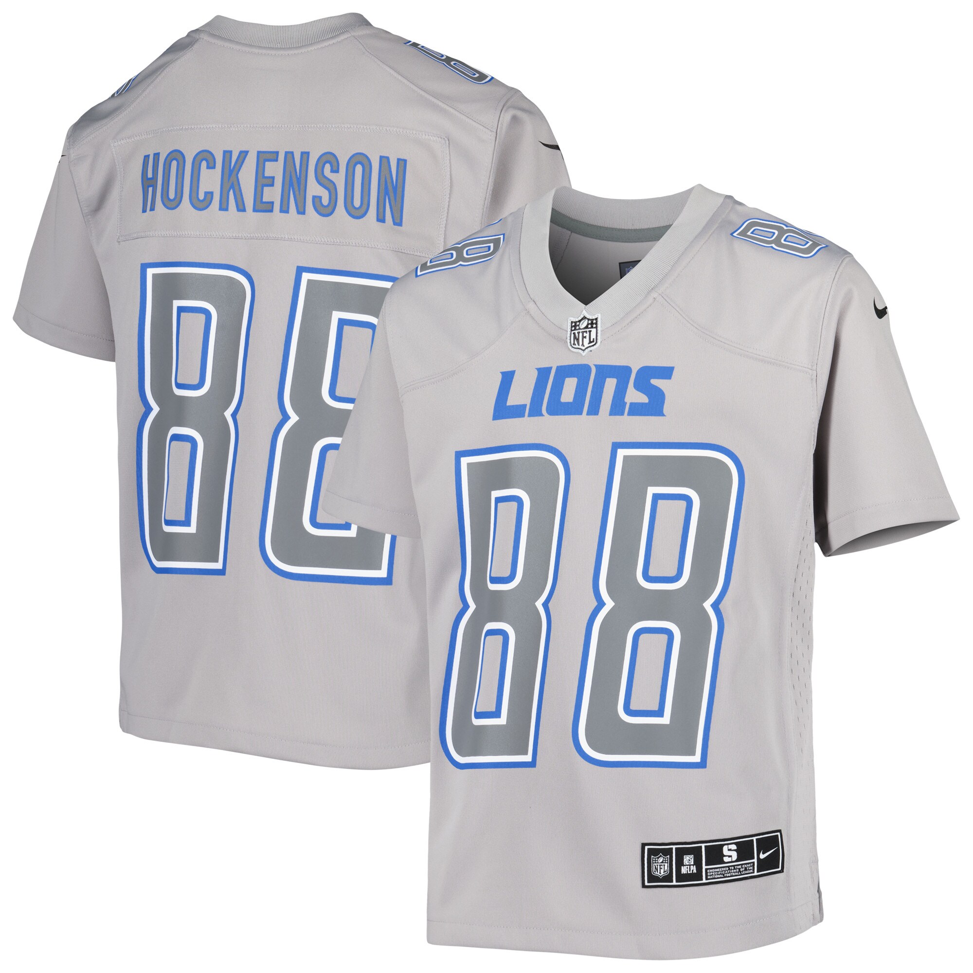 Youth Detroit Lions T.J. Hockenson Nike Gray Atmosphere Game Jersey