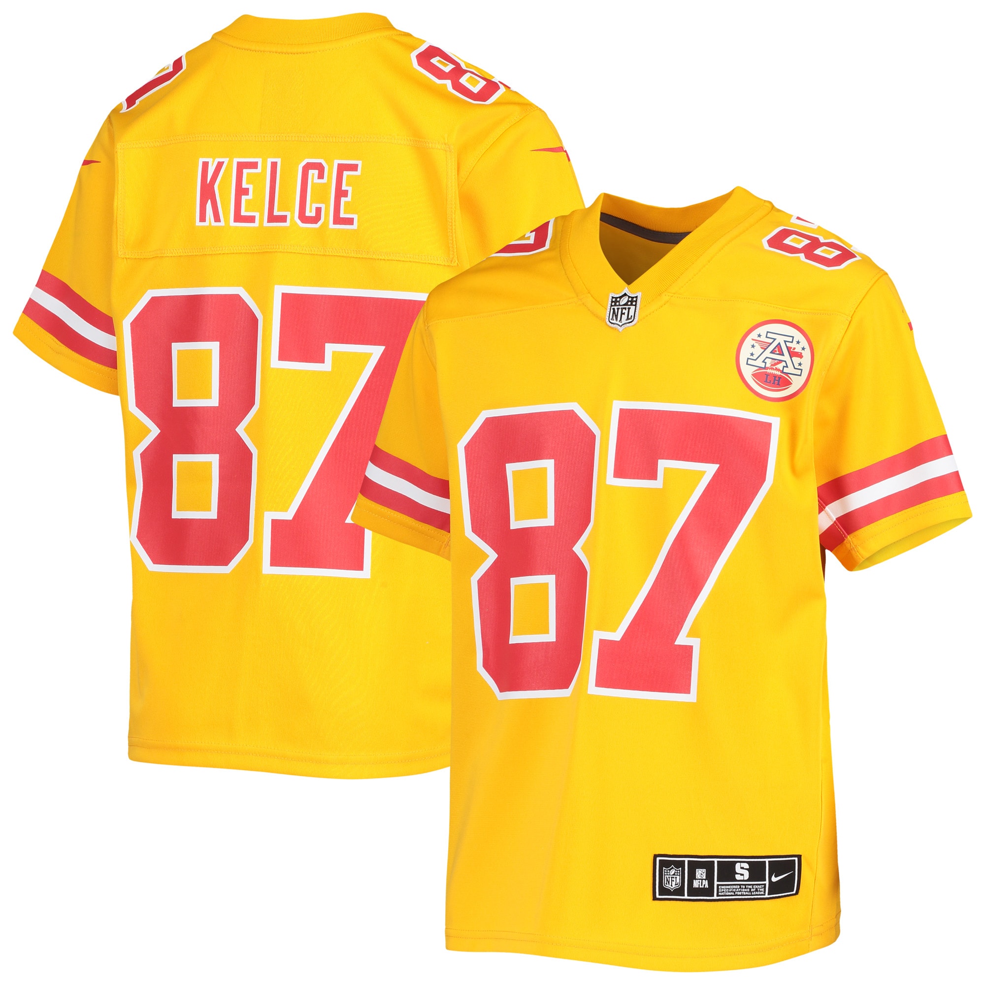 Youth Kansas City Chiefs Travis Kelce Nike Gold Inverted Team Game Jersey