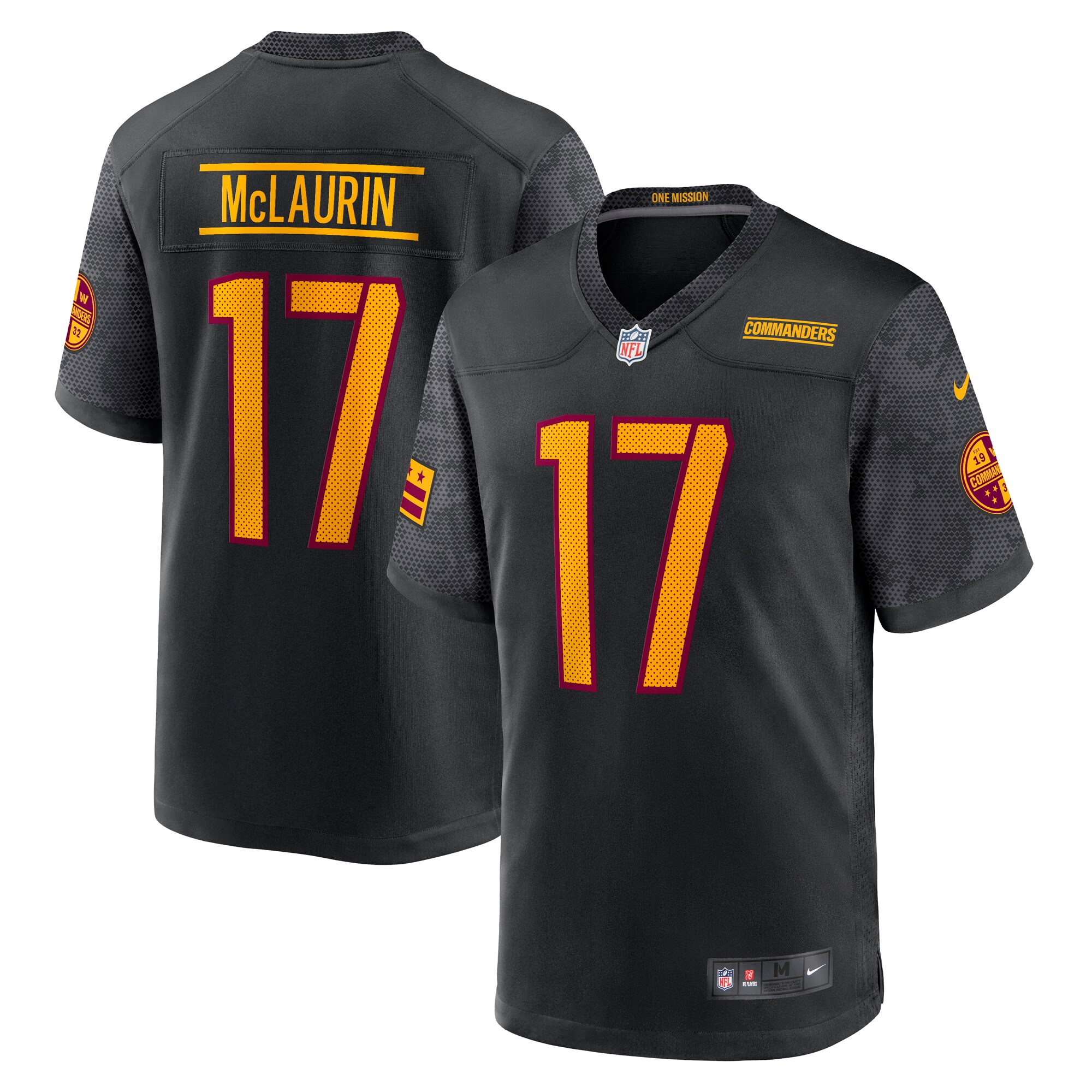 Men's Washington Commanders Terry McLaurin Nike Black Alternate Game Jersey