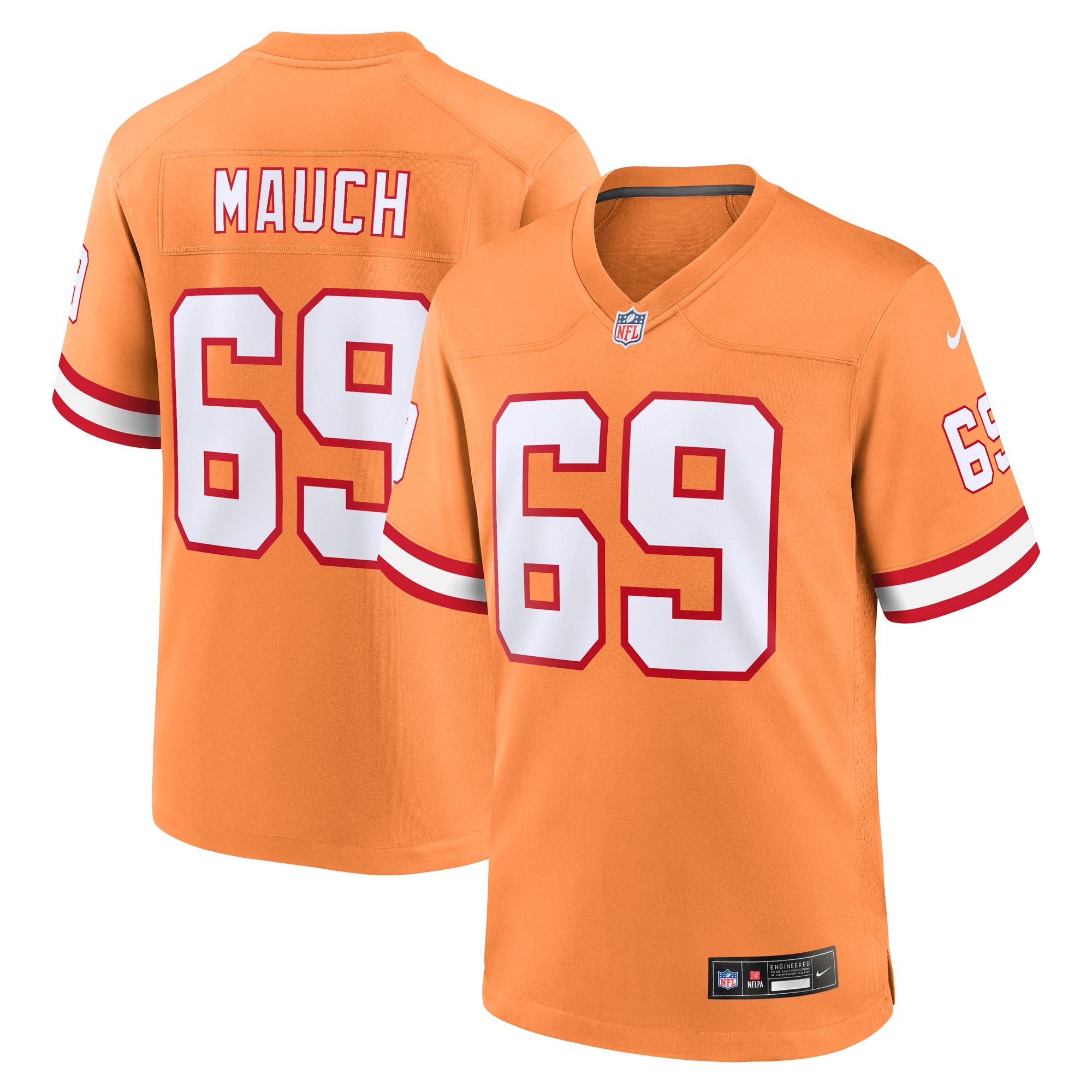 Men's Tampa Bay Buccaneers Cody Mauch Nike Orange Throwback Game Jersey