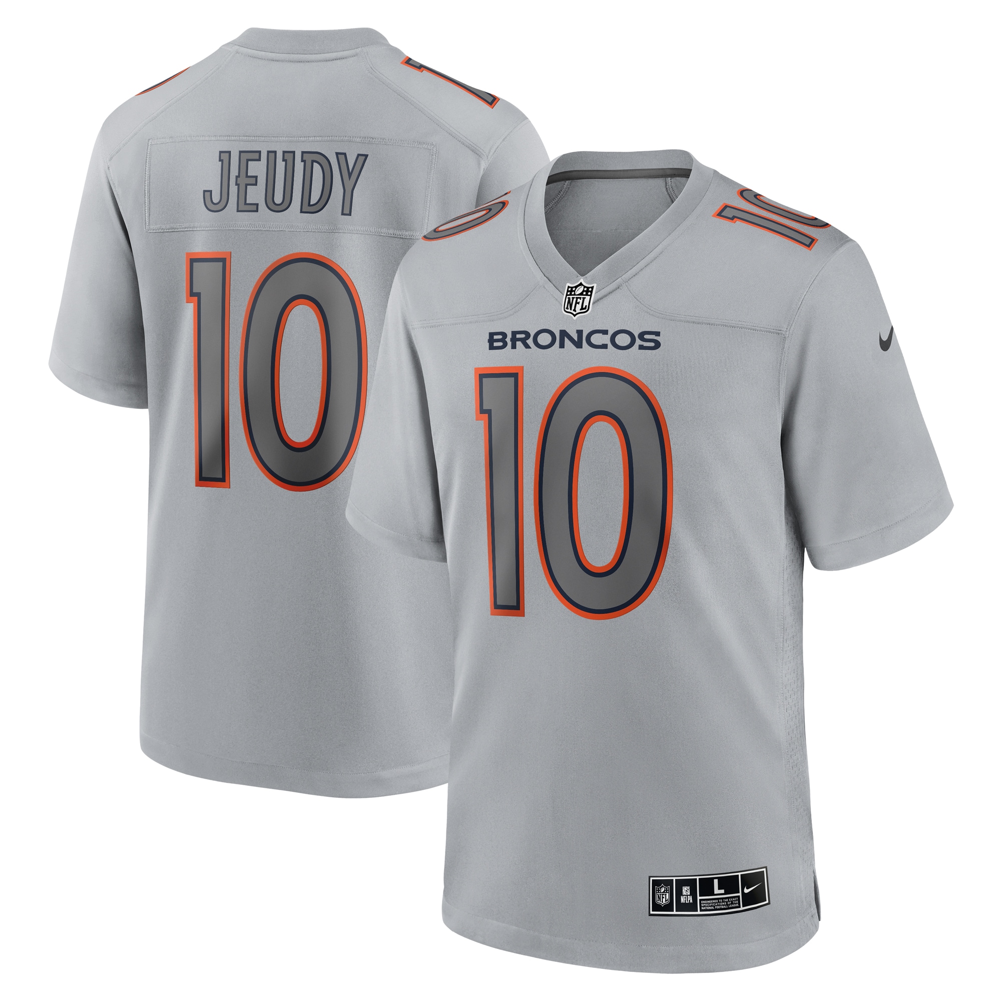 Men's Denver Broncos Jerry Jeudy Nike Gray Atmosphere Fashion Game Jersey