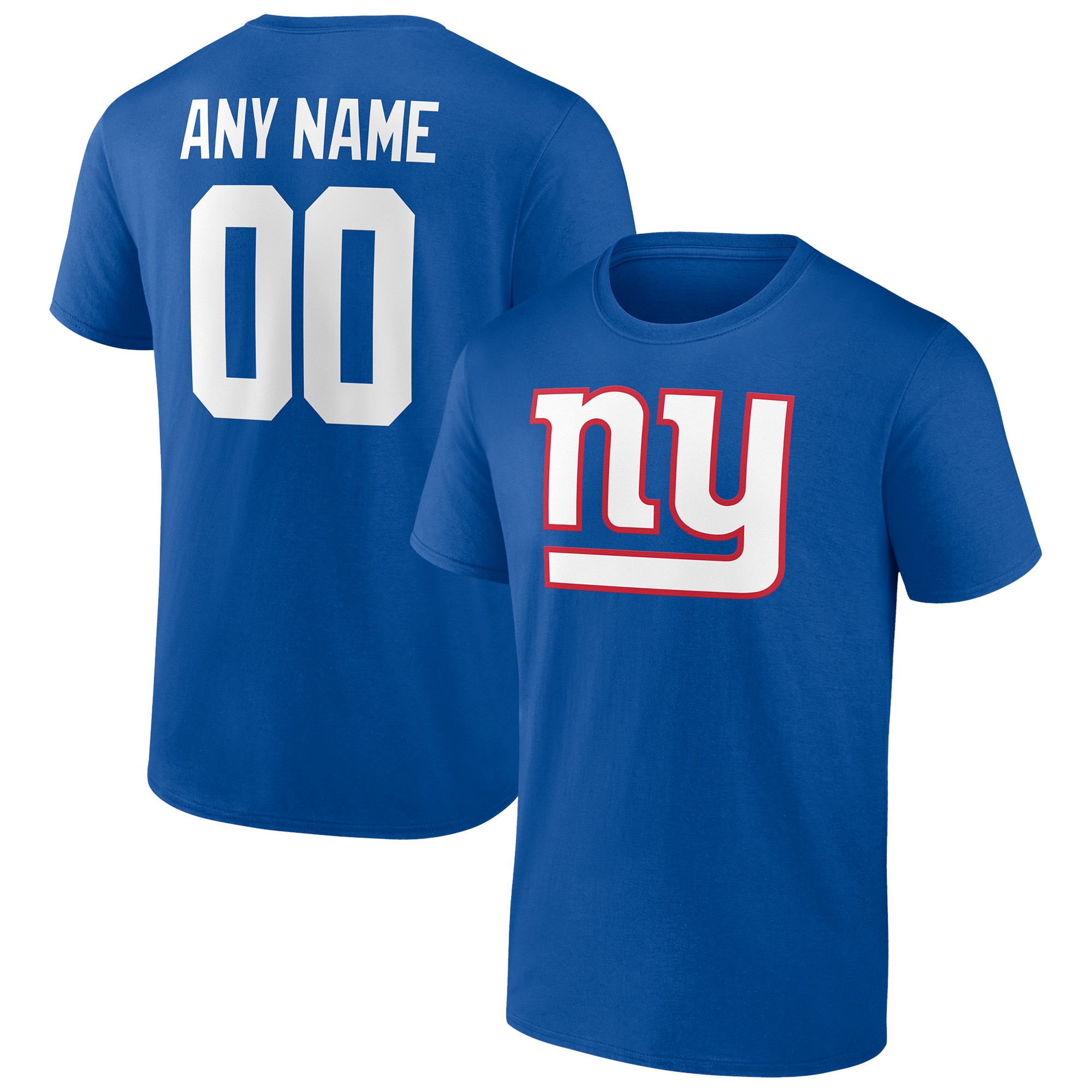 Men's New York Giants Fanatics Branded Royal Team Authentic Personalized Name & Number T-Shirt