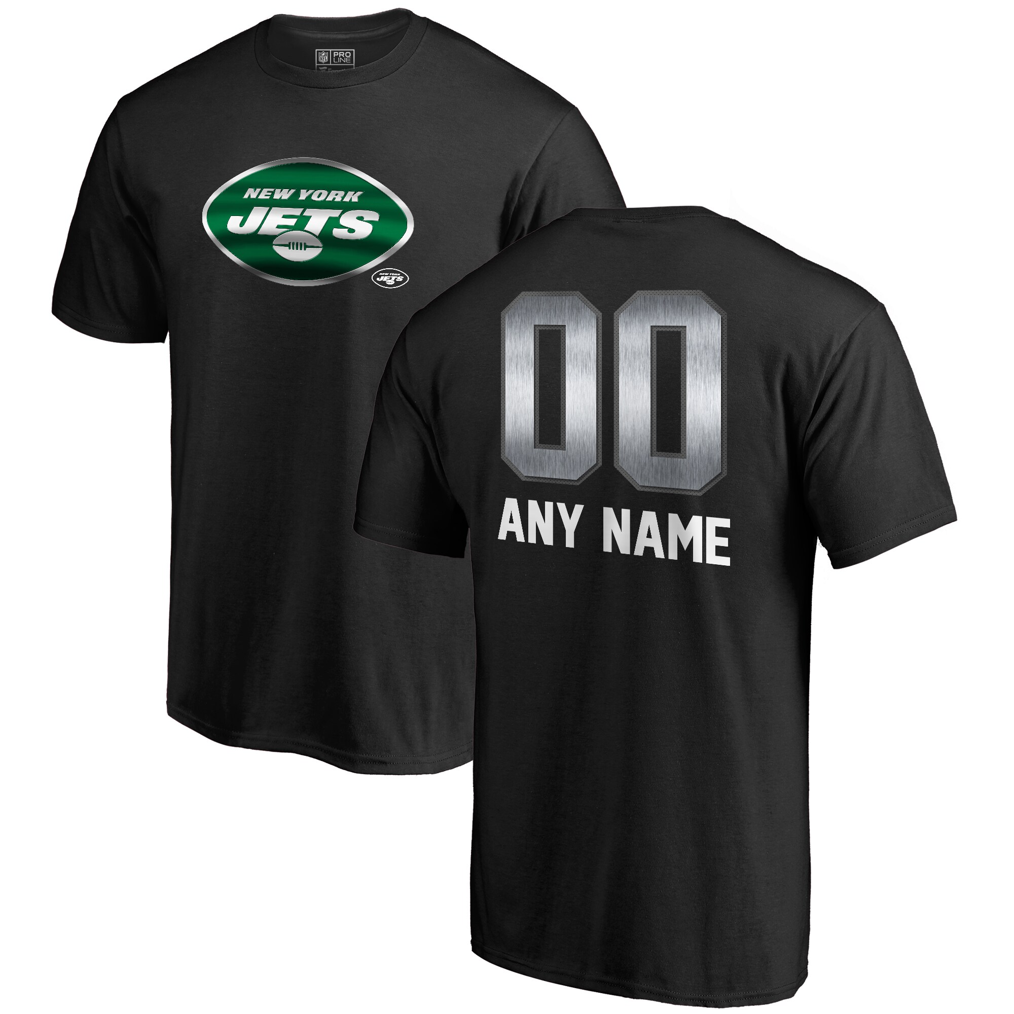 Men's New York Jets NFL Pro Line by Fanatics Branded Black Personalized Midnight Mascot T-Shirt