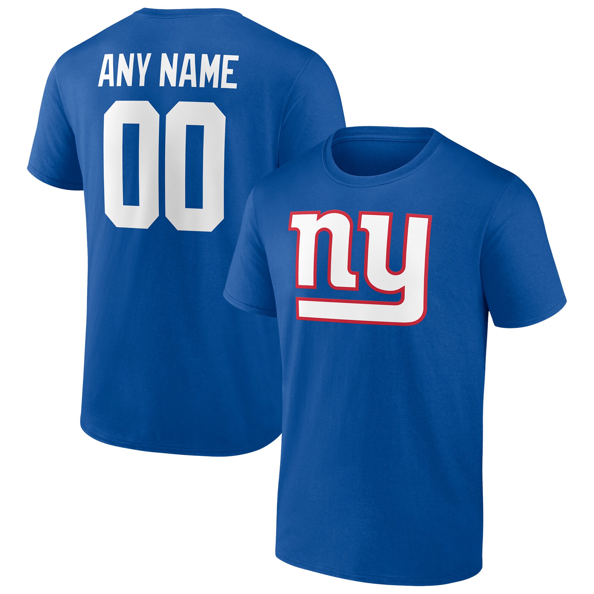 Men's New York Giants Fanatics Branded Royal Team Authentic Personalized Name & Number T-Shirt
