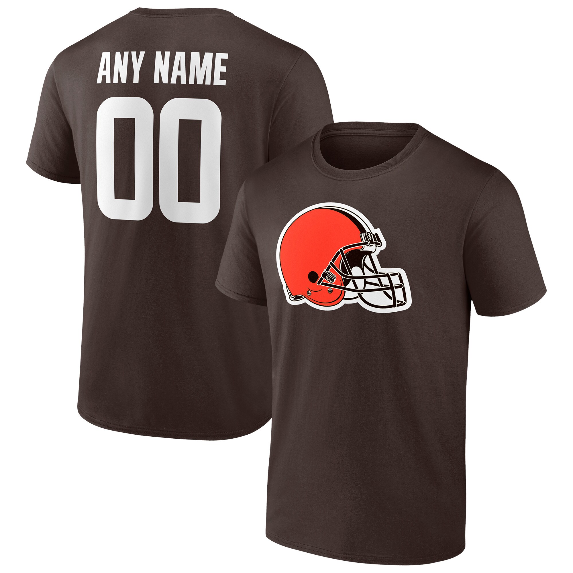 Men's Cleveland Browns Fanatics Branded Brown Team Authentic Personalized Name & Number T-Shirt