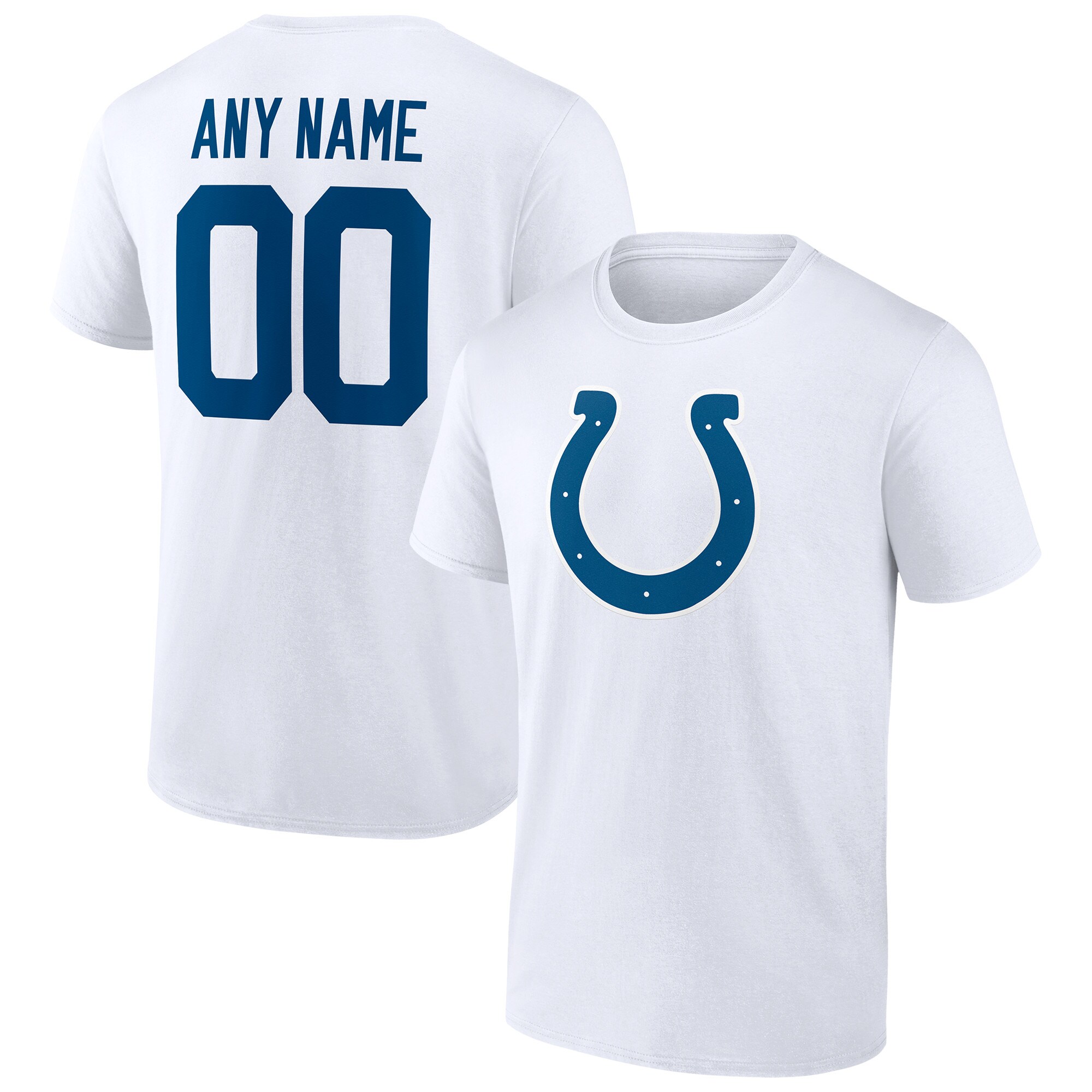 Men's Indianapolis Colts Fanatics Branded White Team Authentic Logo Personalized Name & Number T-Shirt