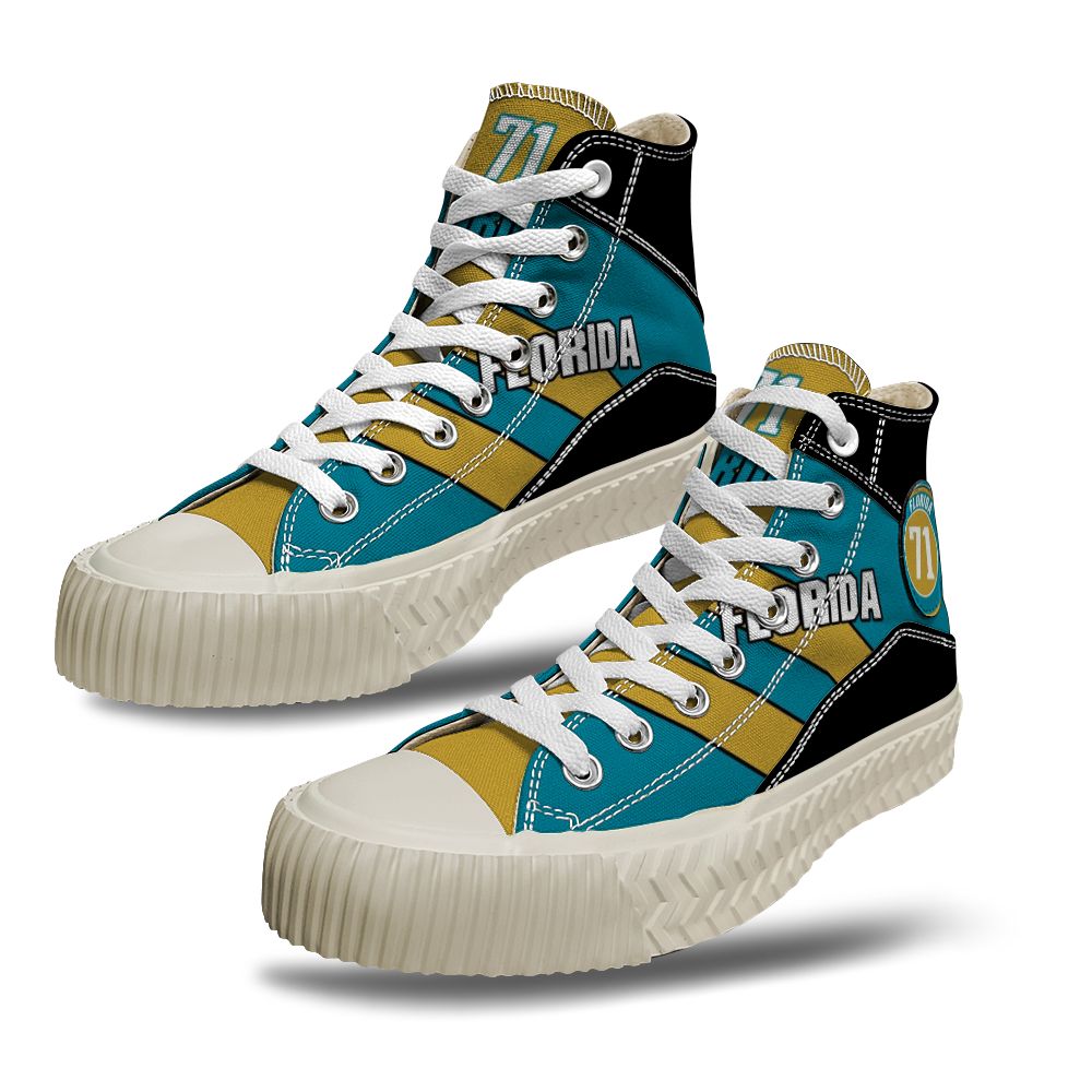 Jacksonville Jaguars High Top Canvas Shoes