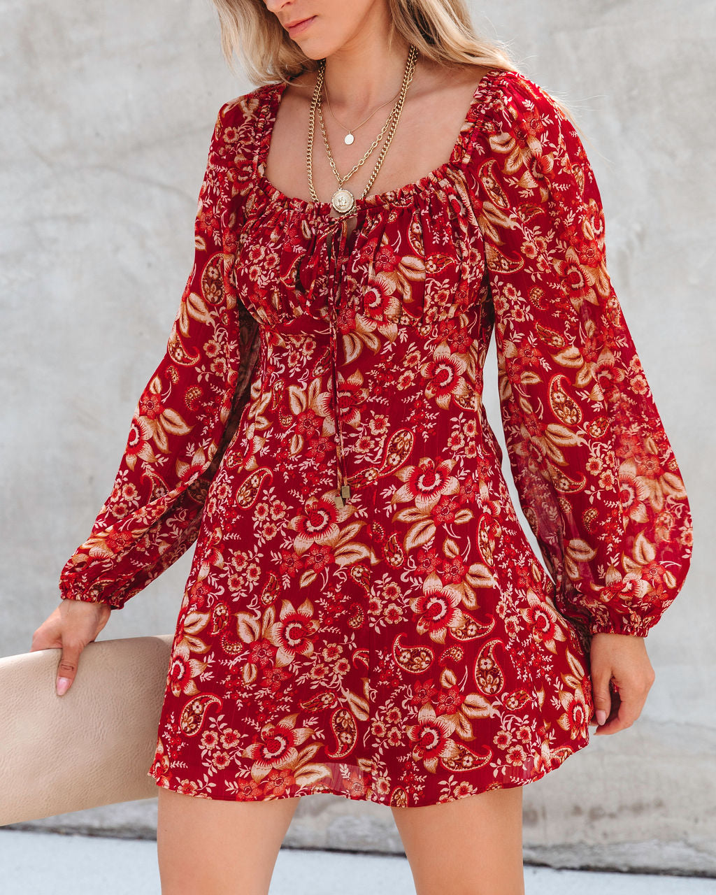 Falling For You Floral Chiffon Mini Dress - FINAL SALE