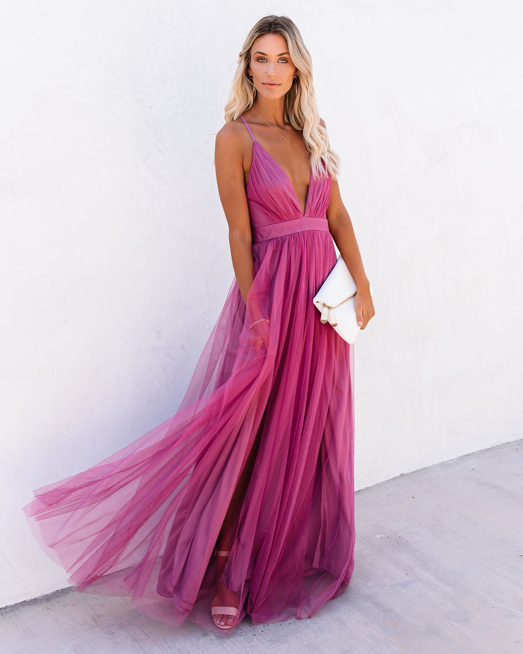 Petal Dust Maxi Dress - Magenta