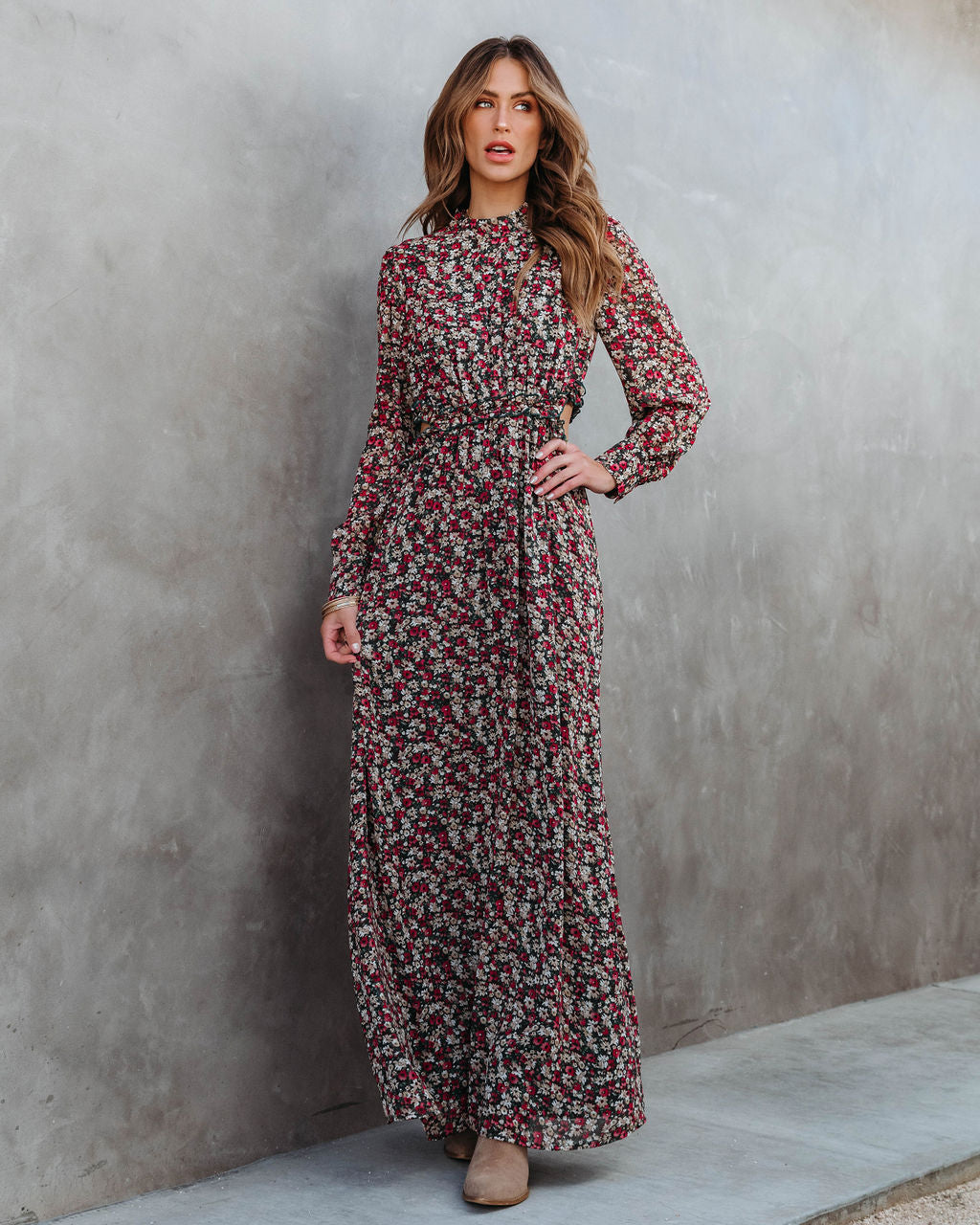 Falling For Me Floral Cutout Maxi Dress