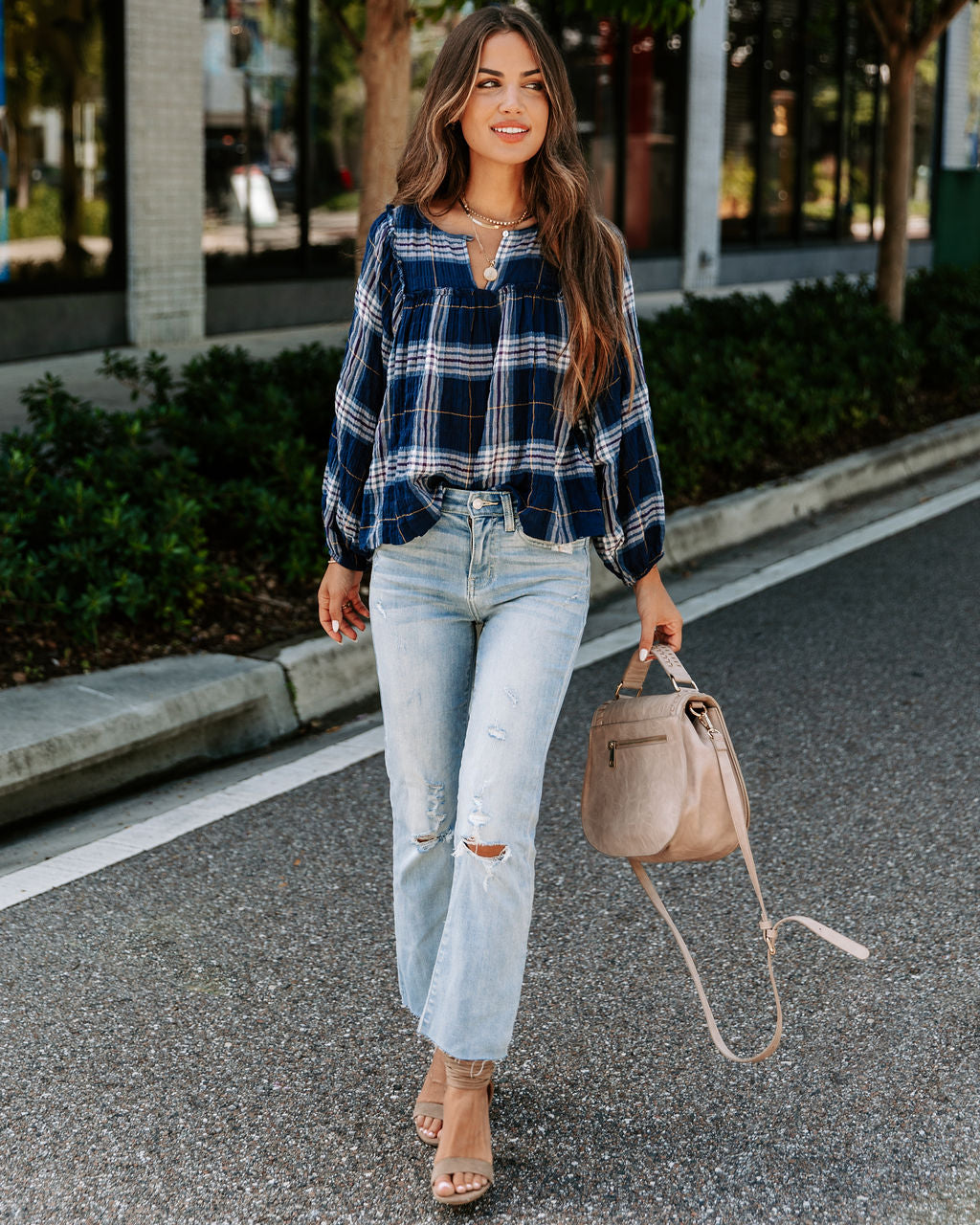 Ralphie Plaid Cotton Babydoll Top - FINAL SALE