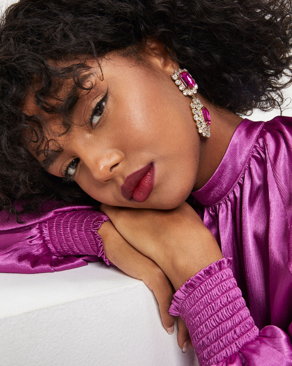 Monroe Drop Earrings - Pink