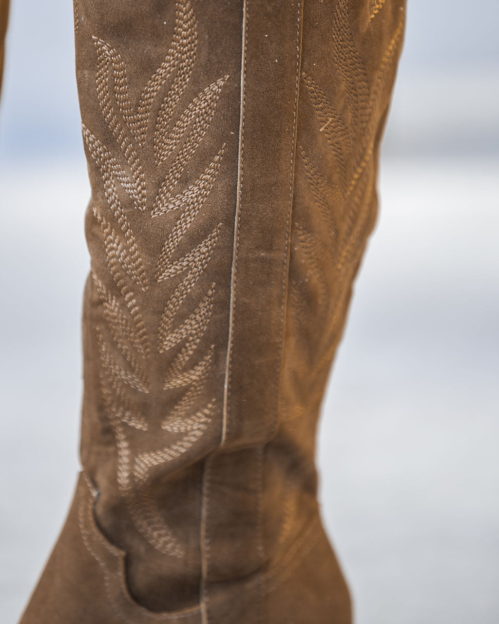 Tennessee Western Faux Suede Heeled Boots - Brown
