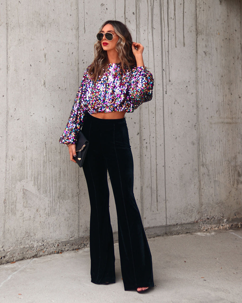 Always A Celebration Sequin Crop Top