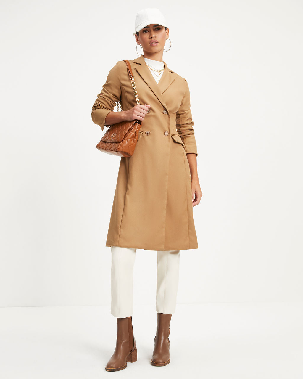 District Pocketed Coat - Camel