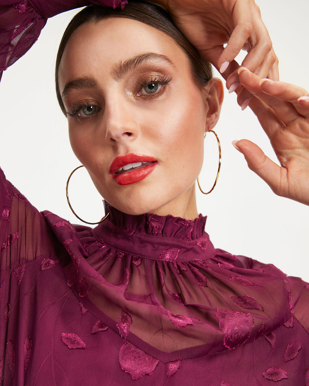 Rubina Tiered Mini Dress - Wine