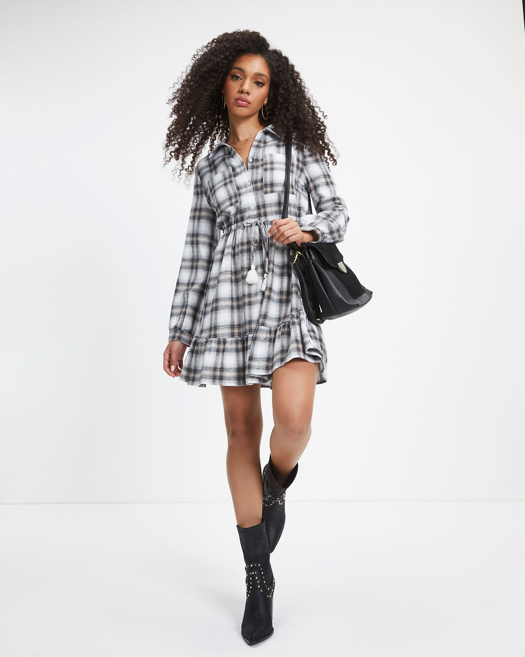 London Town Plaid Mini Dress