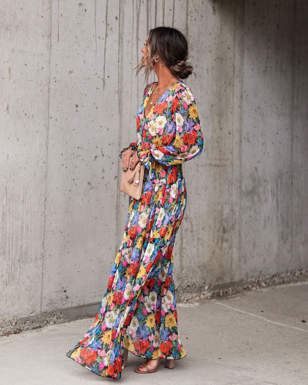 Dolce Life Floral Tiered Maxi Dress