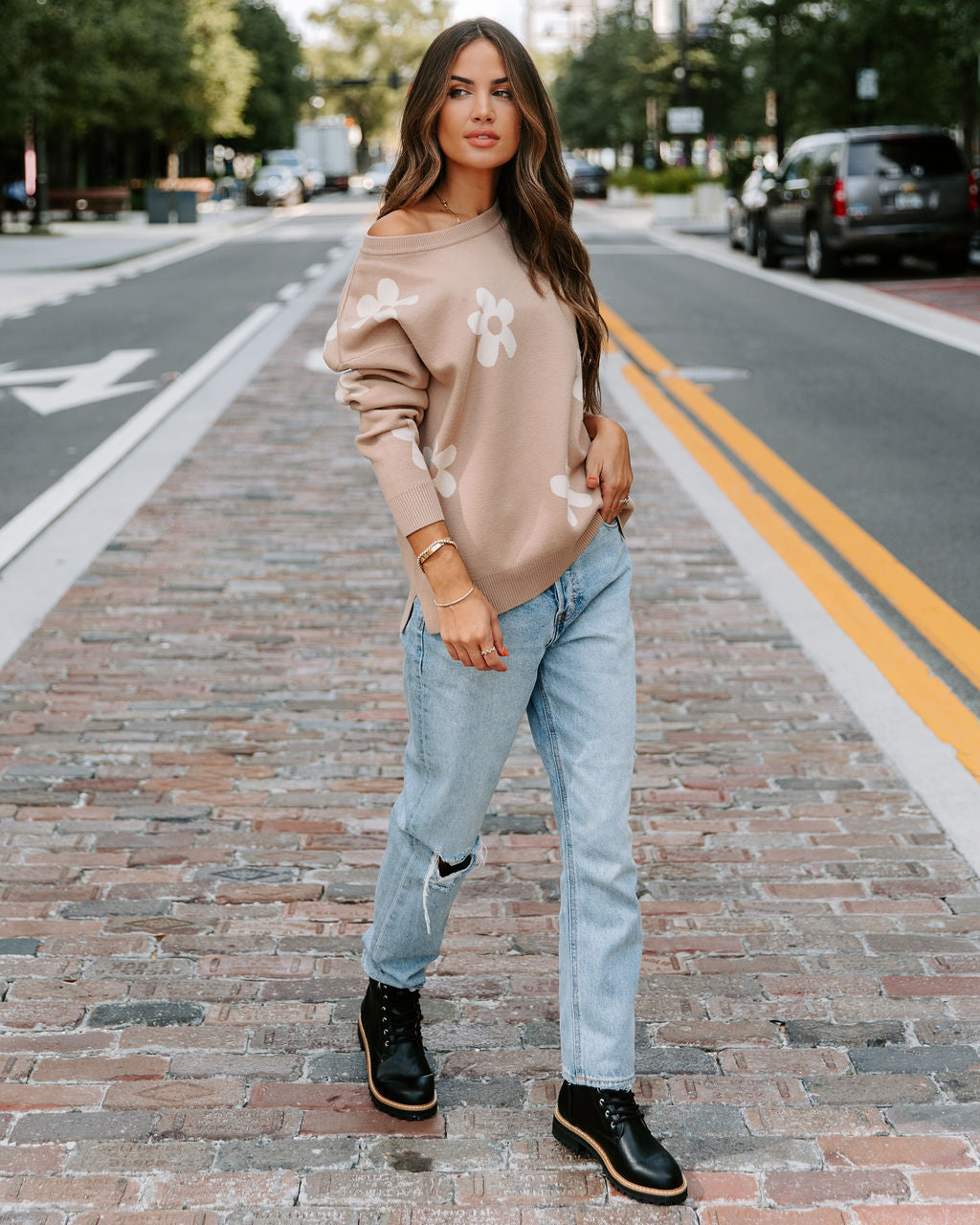 Pushing Daisies Knit Pullover Sweater