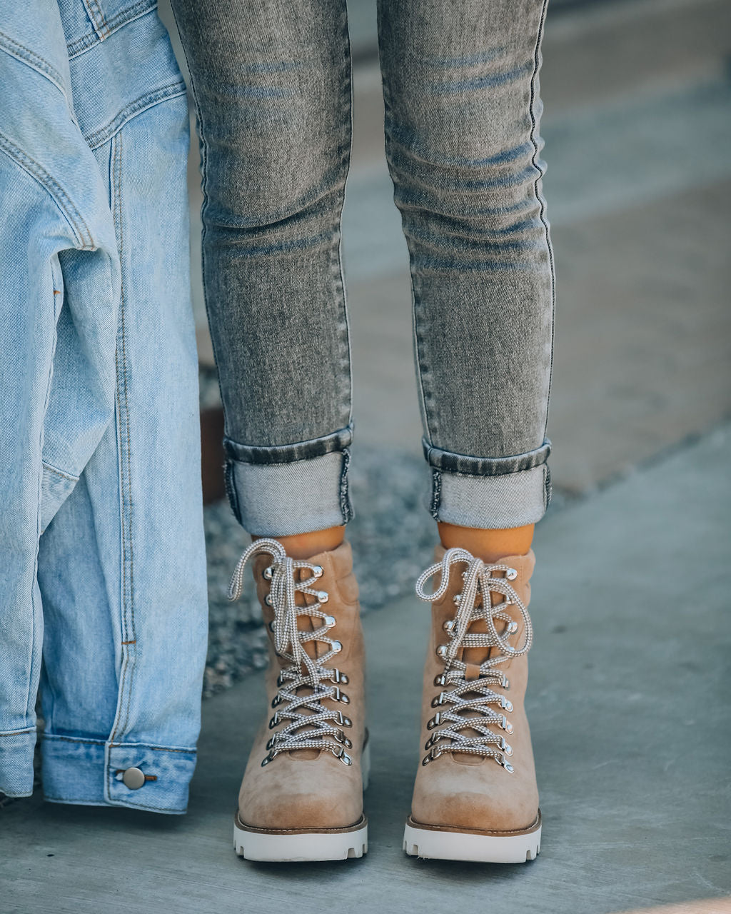 Arlene Faux Suede Lace Up Boot