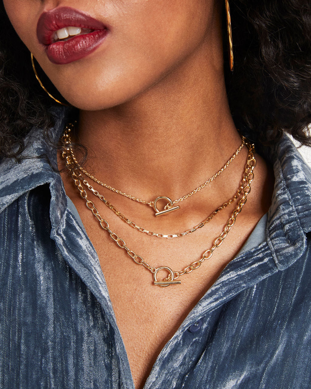 Kyle Layered Chain Necklace - Gold