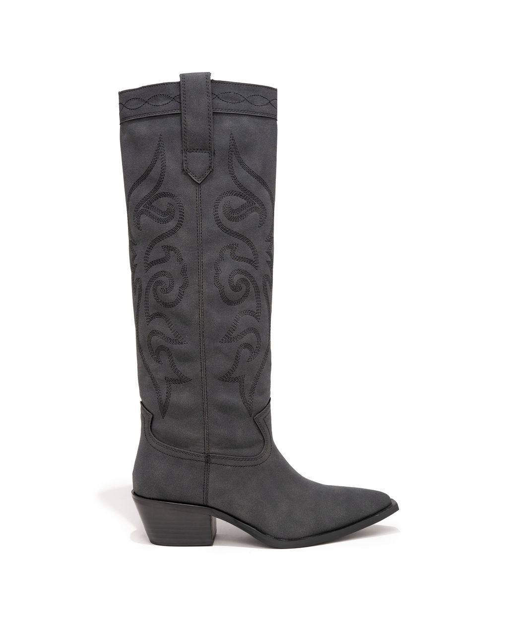 Carolina Western Faux Leather Boots - Black