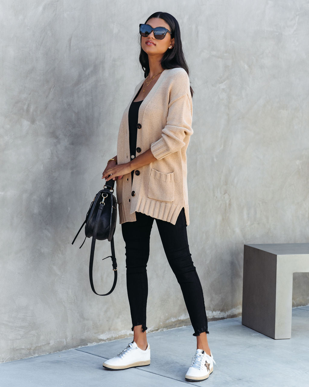 Kristen Knit Pocketed Cardigan - Camel - SALE