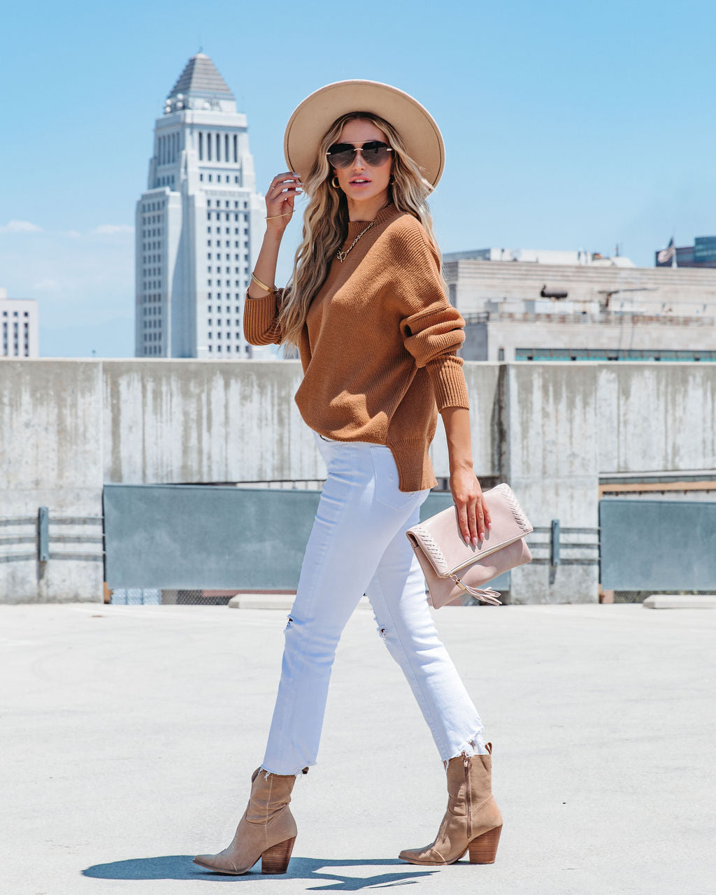 Cure My Curiosity Cotton Blend Sweater - Toffee - SALE