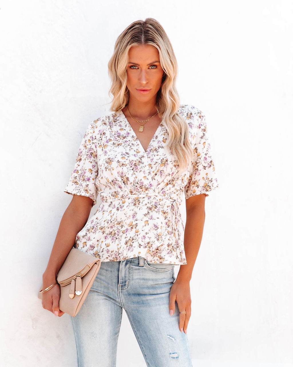 Vendee Floral Wrap Top - FINAL SALE