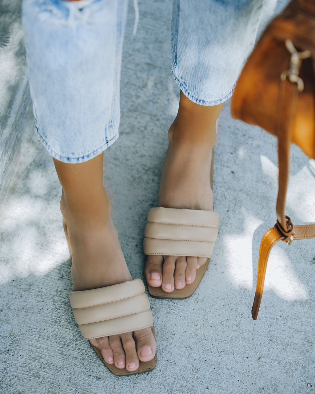 Skye Padded Square Toe Sandal - Nude - FINAL SALE