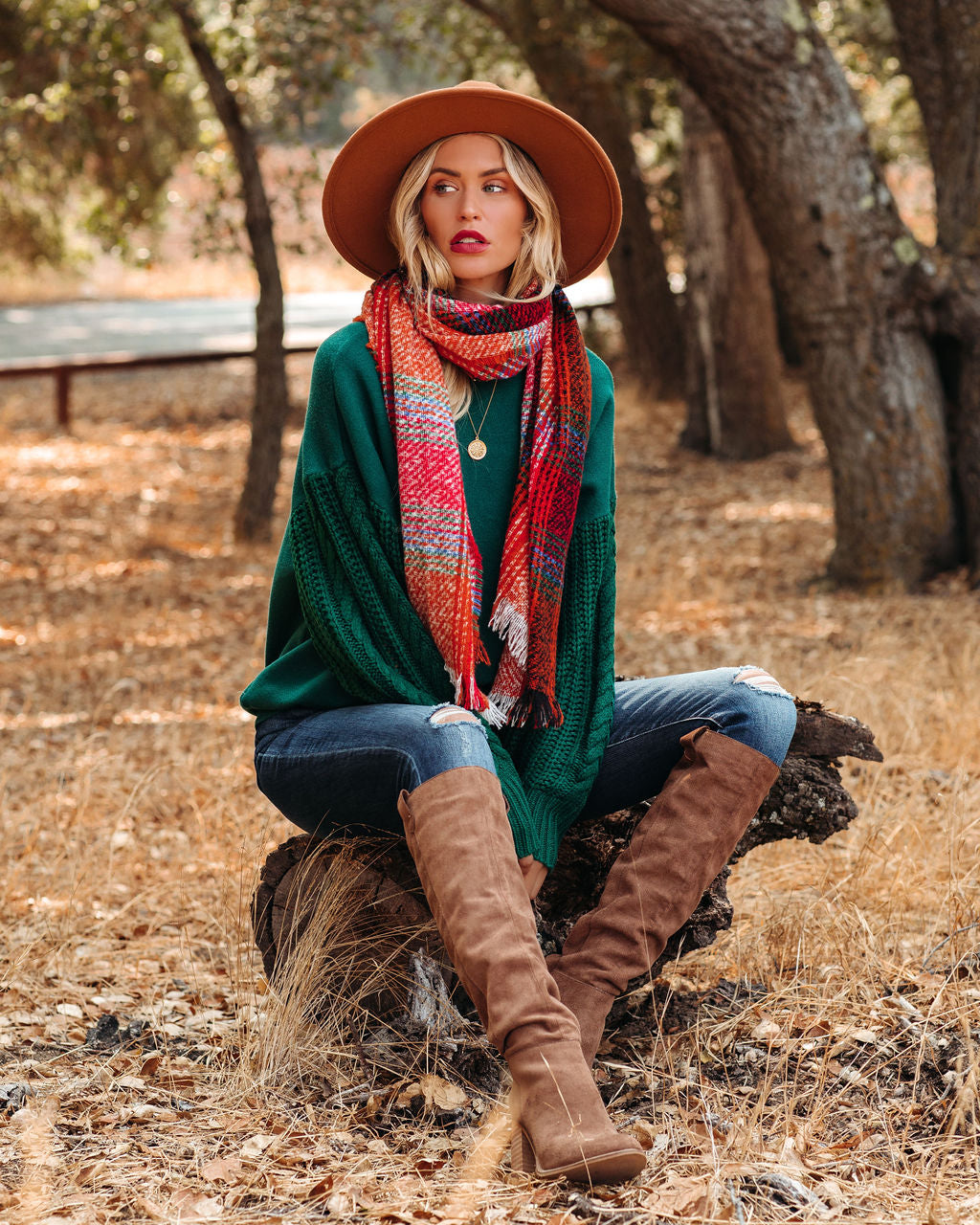 Spiced Plaid Blanket Scarf