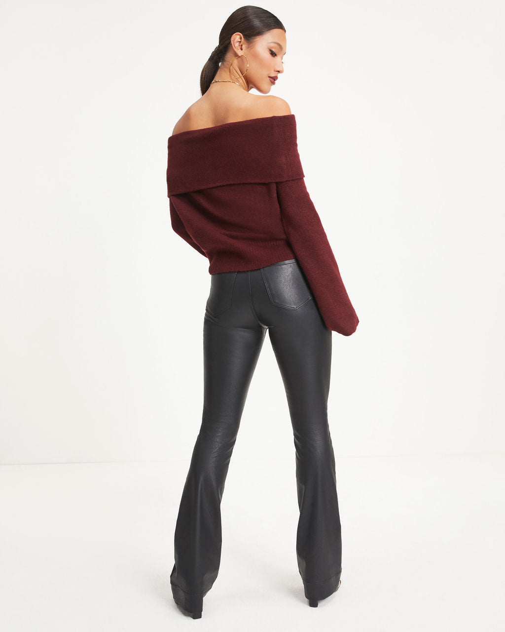 Dreamworld Off The Shoulder Pullover Sweater - Chocolate