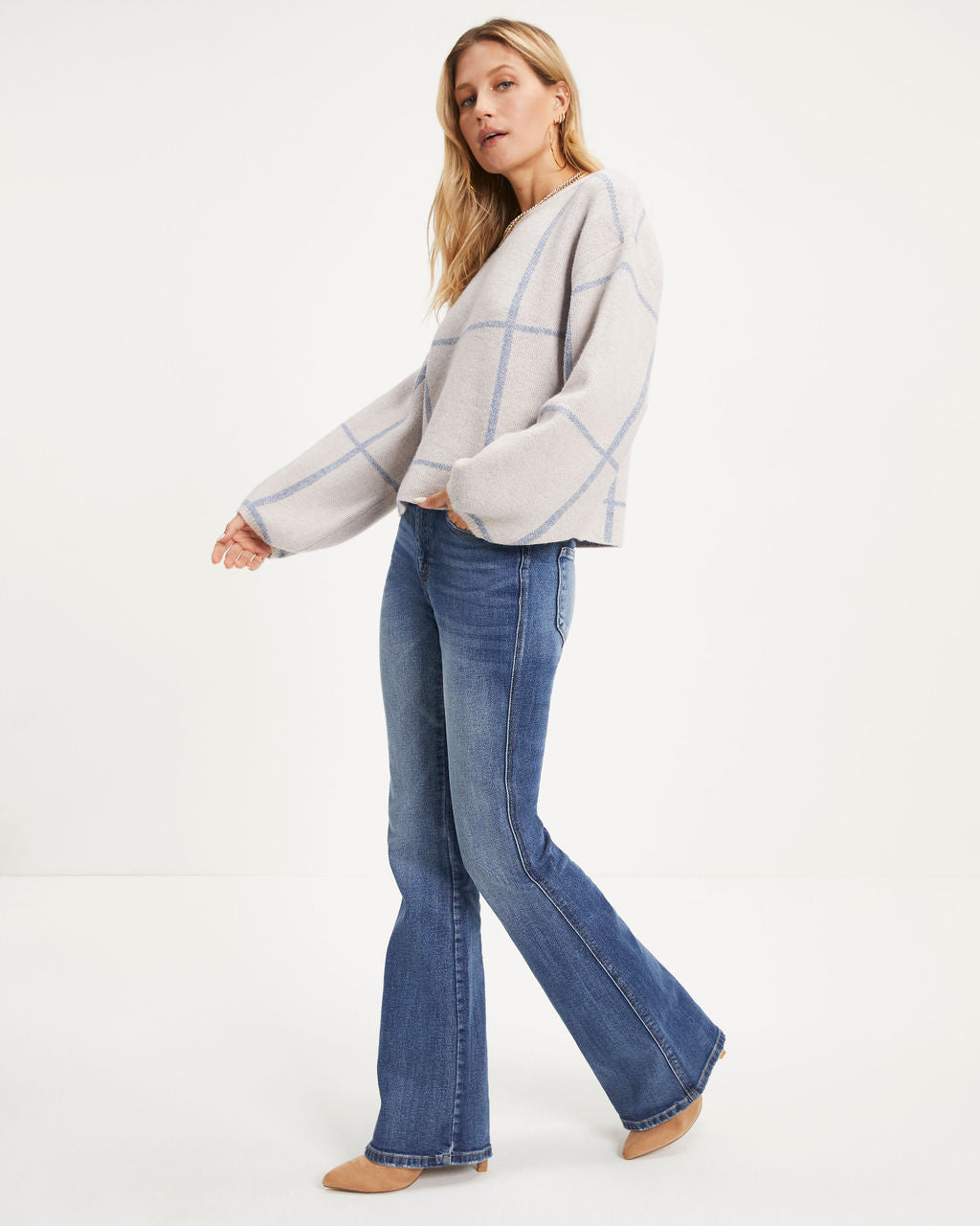 Crystal Bay Knit Pullover Sweater - Grey