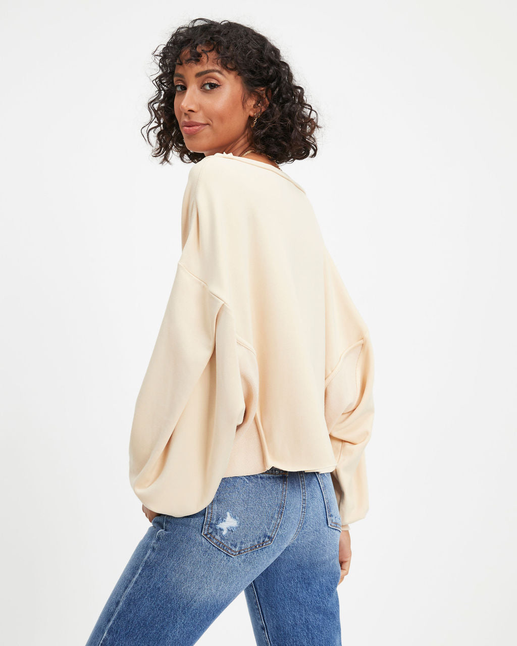 Jerome Knit Dolman Long Sleeve Top - Beige - FINAL SALE