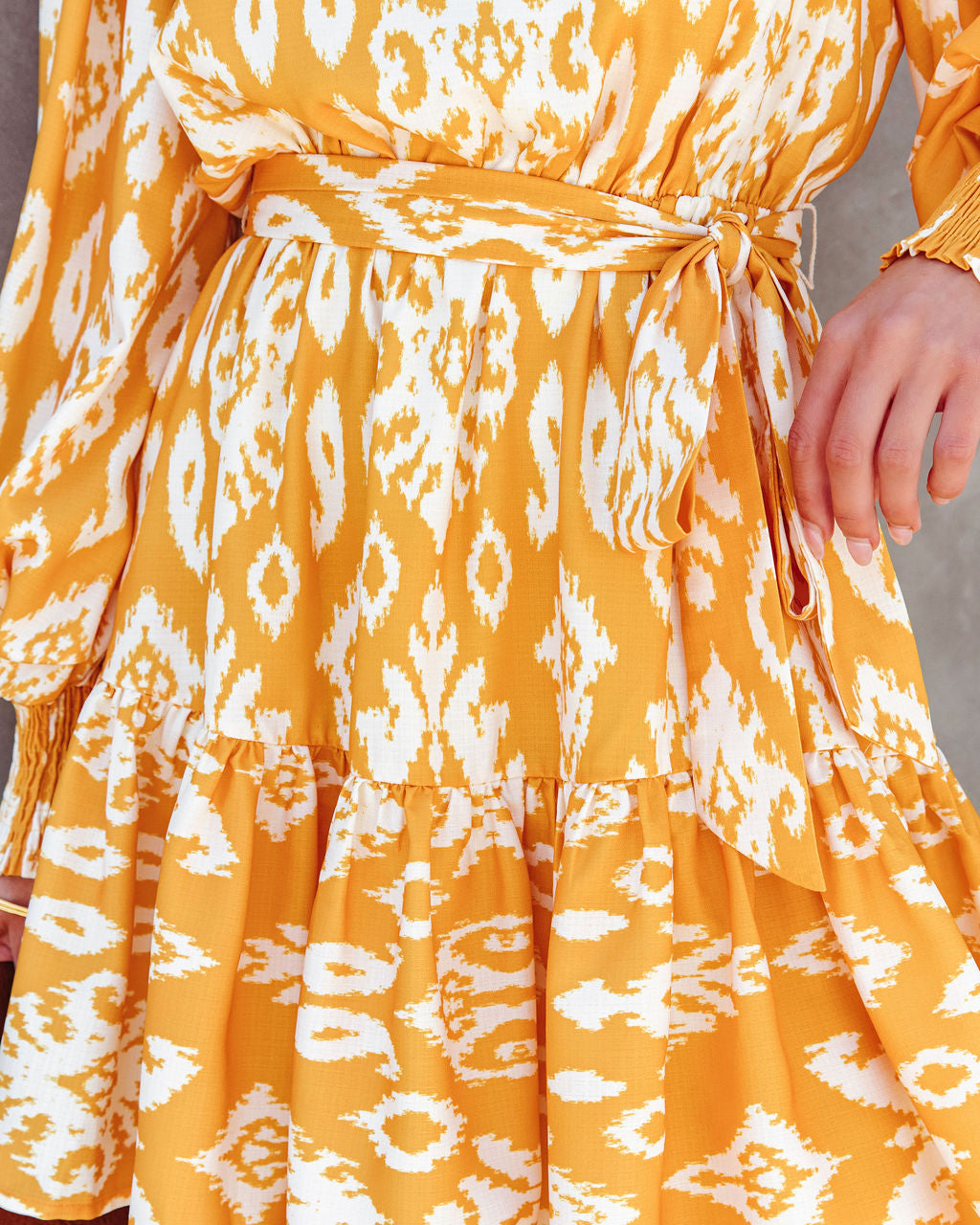 Channing Printed Woven Mini Dress - Yellow