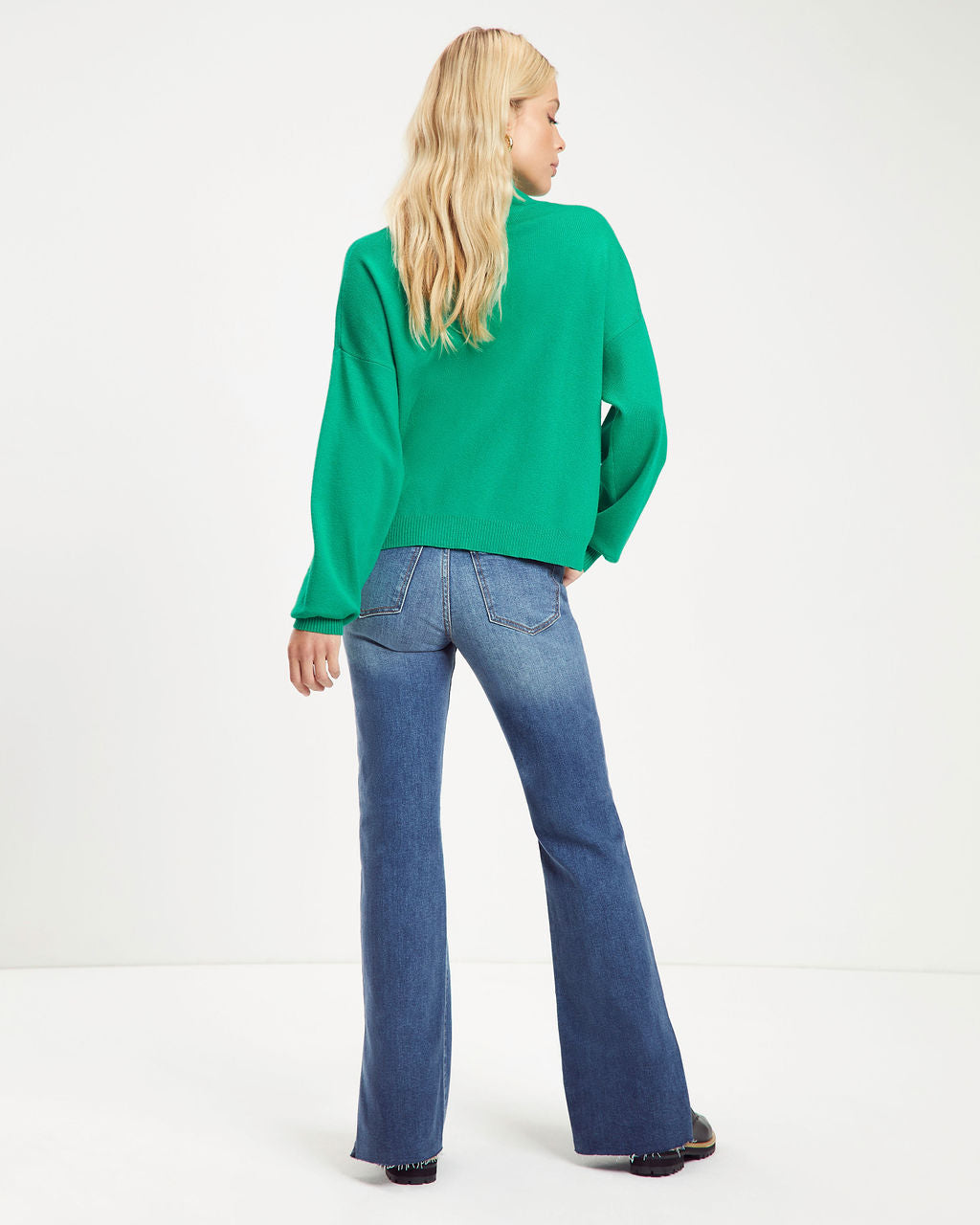 Parkin Mock Neck Knit Sweater - Kelly Green